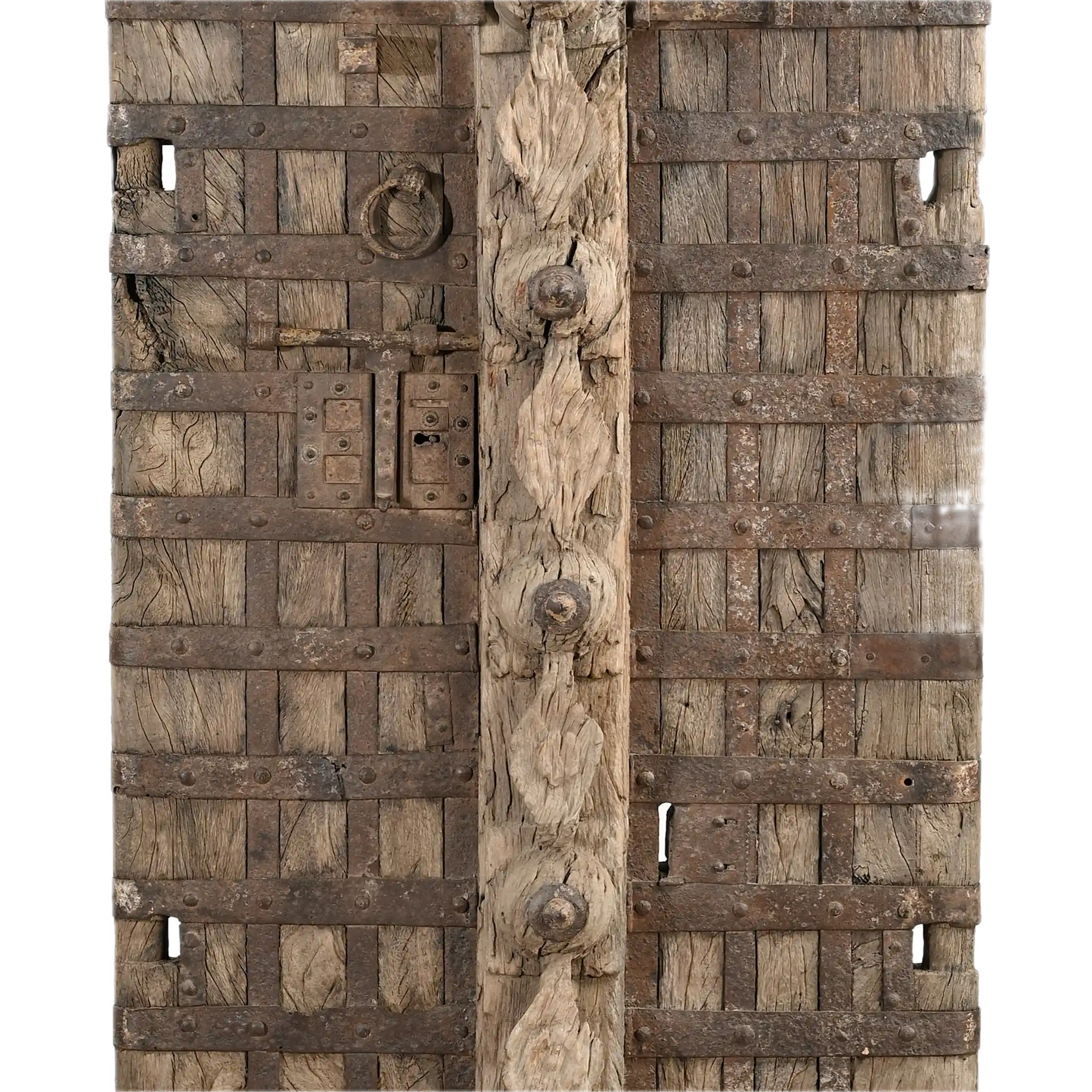 Angamaly - Porte ancienne d'Inde du Sud en bois massif