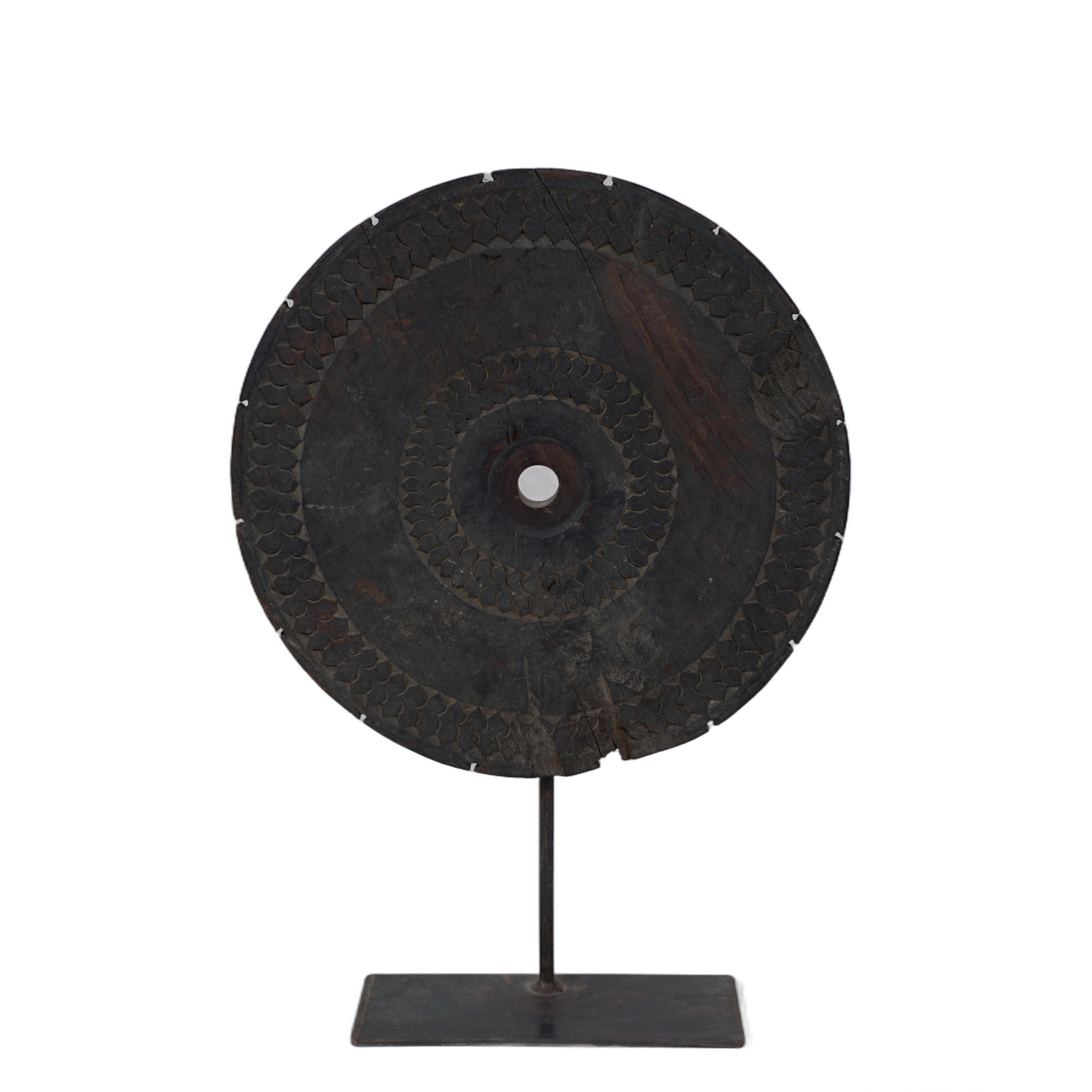 Mandal - Roue en bois indienne sur pied n°5