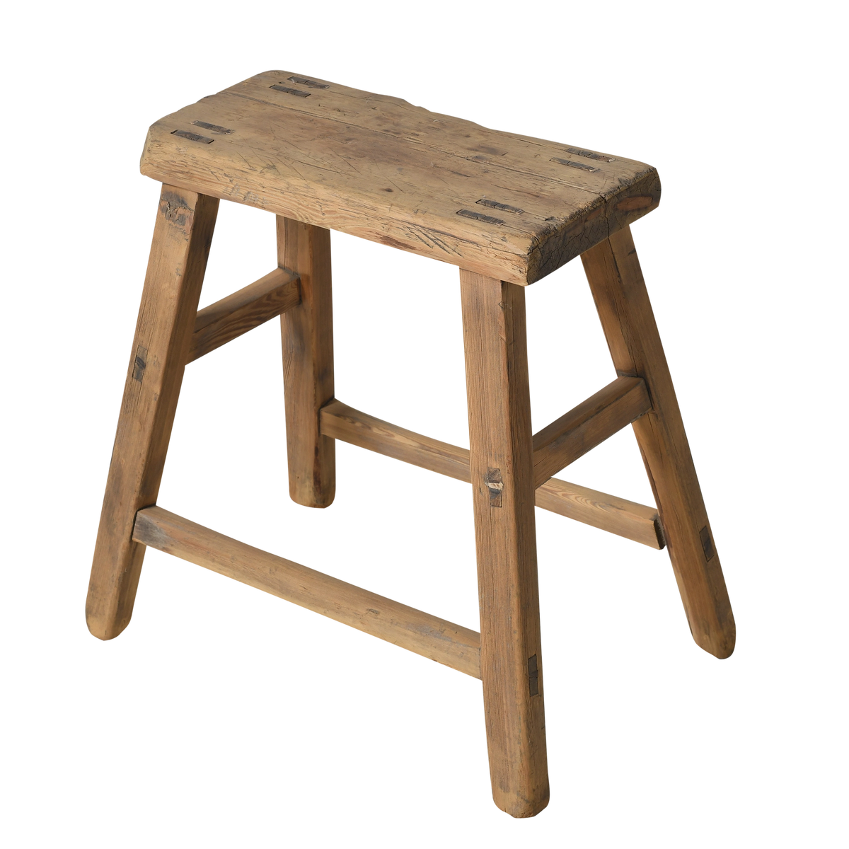 Zin - Tabouret chinois ancien en orme n°19 - vue 2