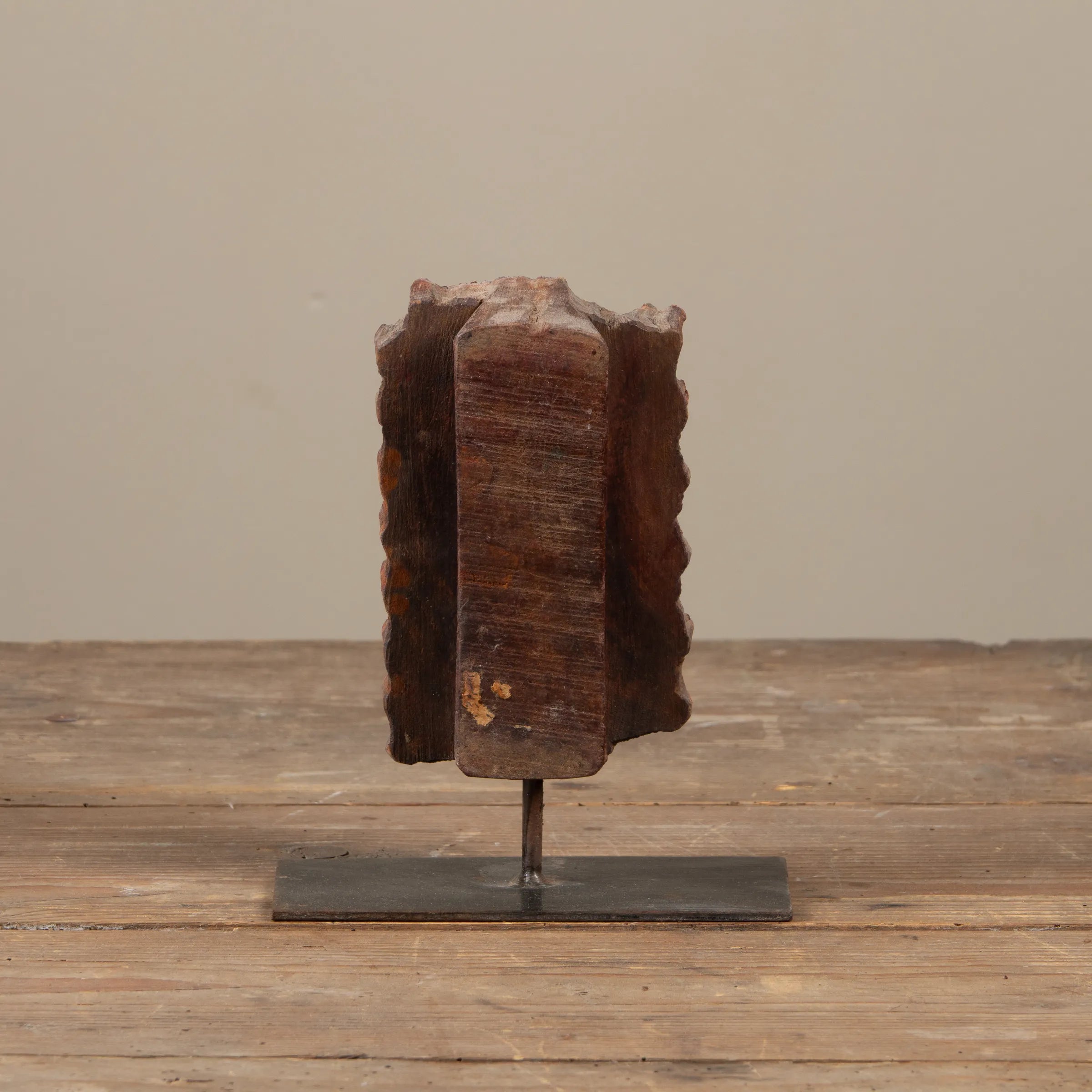 Lakdi - Ancien tampon de blockprint sur pied n°48