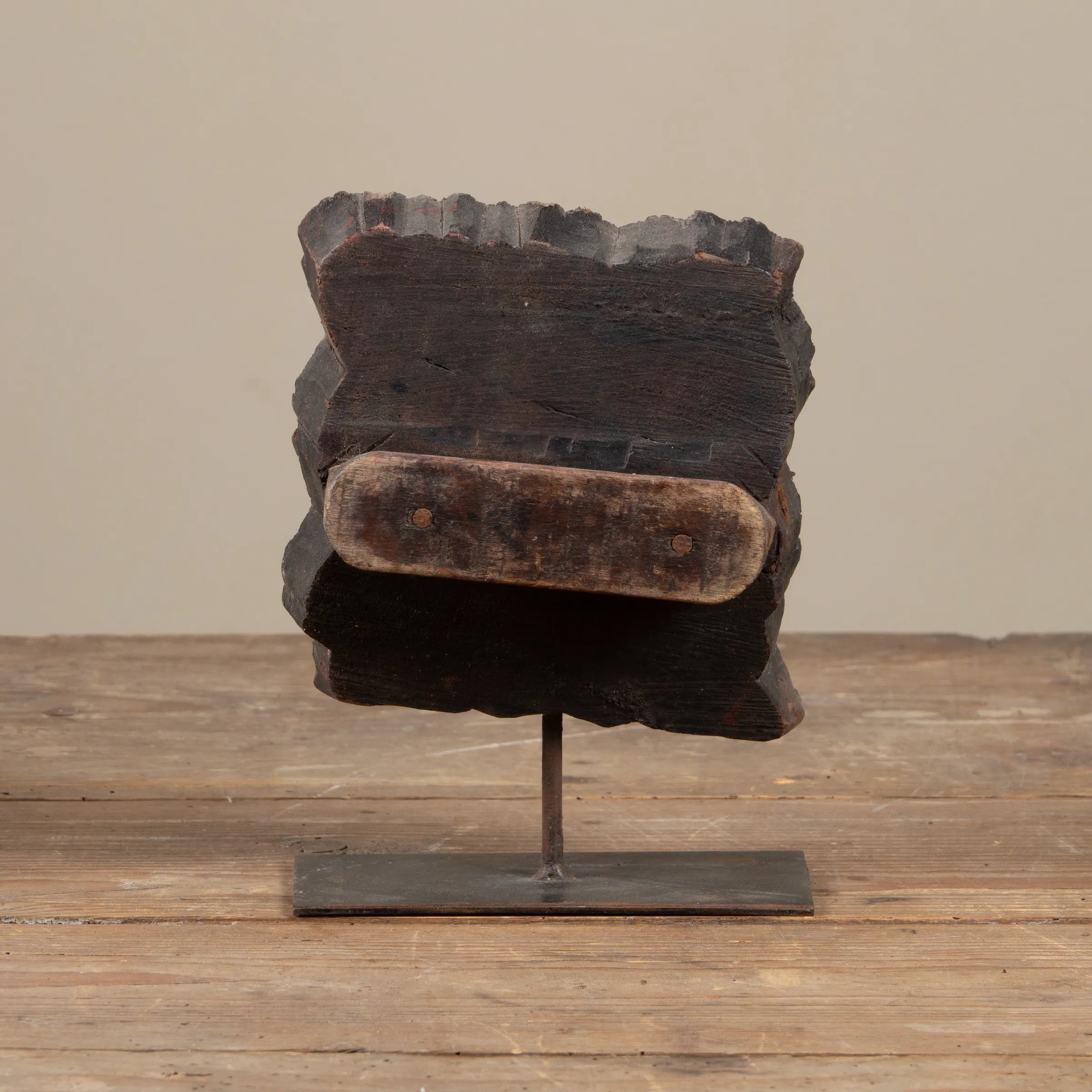 Lakdi - Ancien tampon de blockprint sur pied n°51