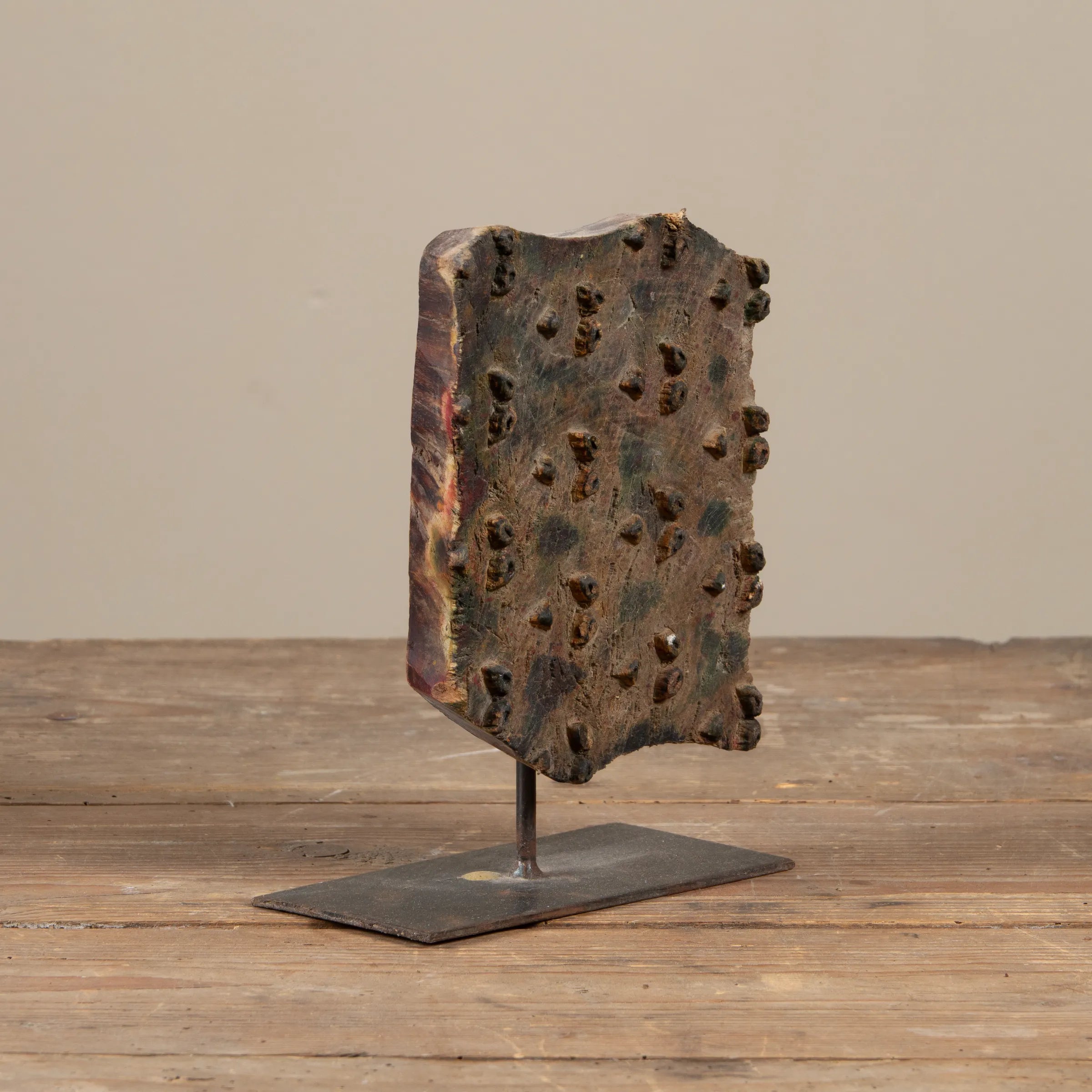 Lakdi - Ancien tampon de blockprint sur pied n°52
