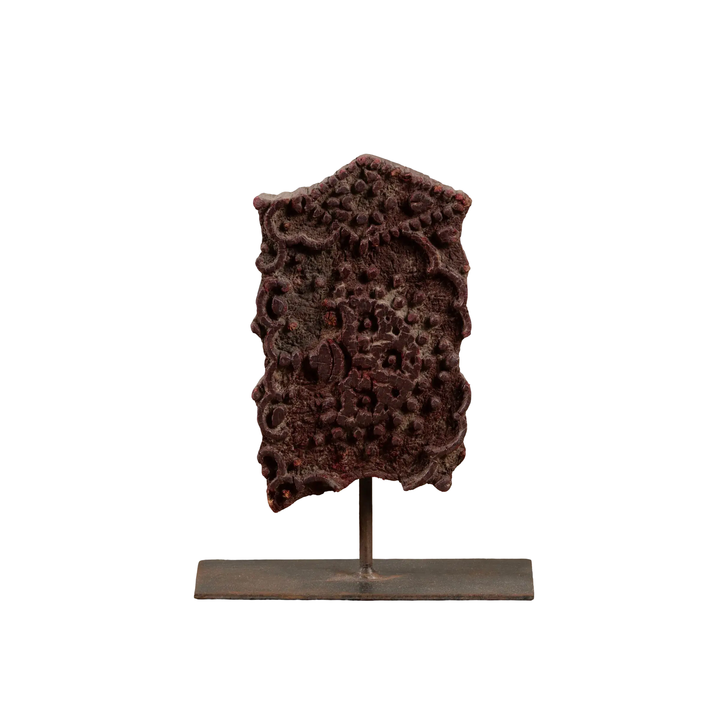 Lakdi - Ancien tampon de blockprint sur pied n°53