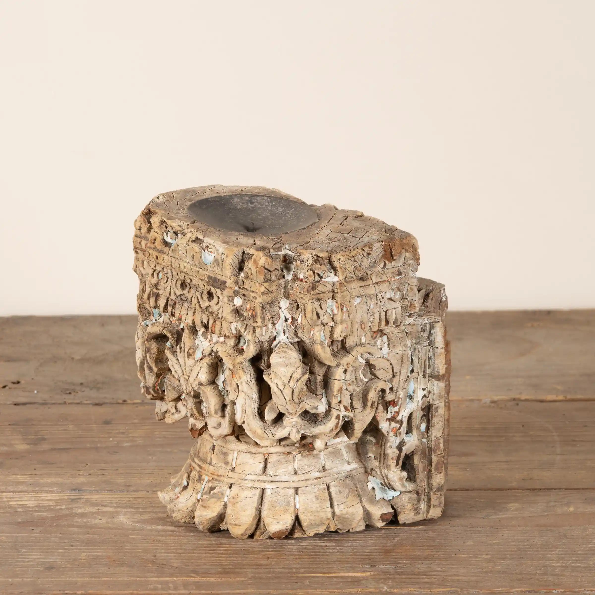 Anora – Bougeoir Sculpté en Bois (Mural ou à Poser) n°2