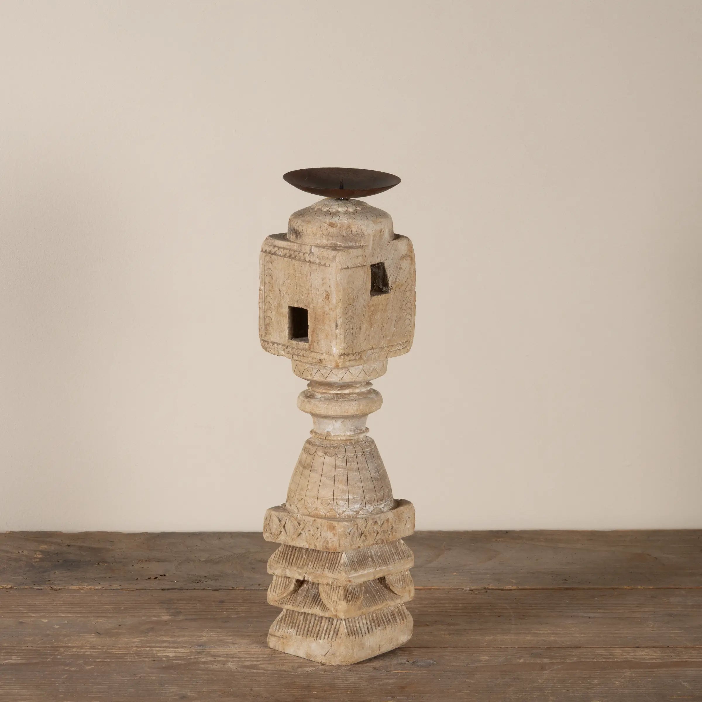Diya - Bougeoir en bois n°1