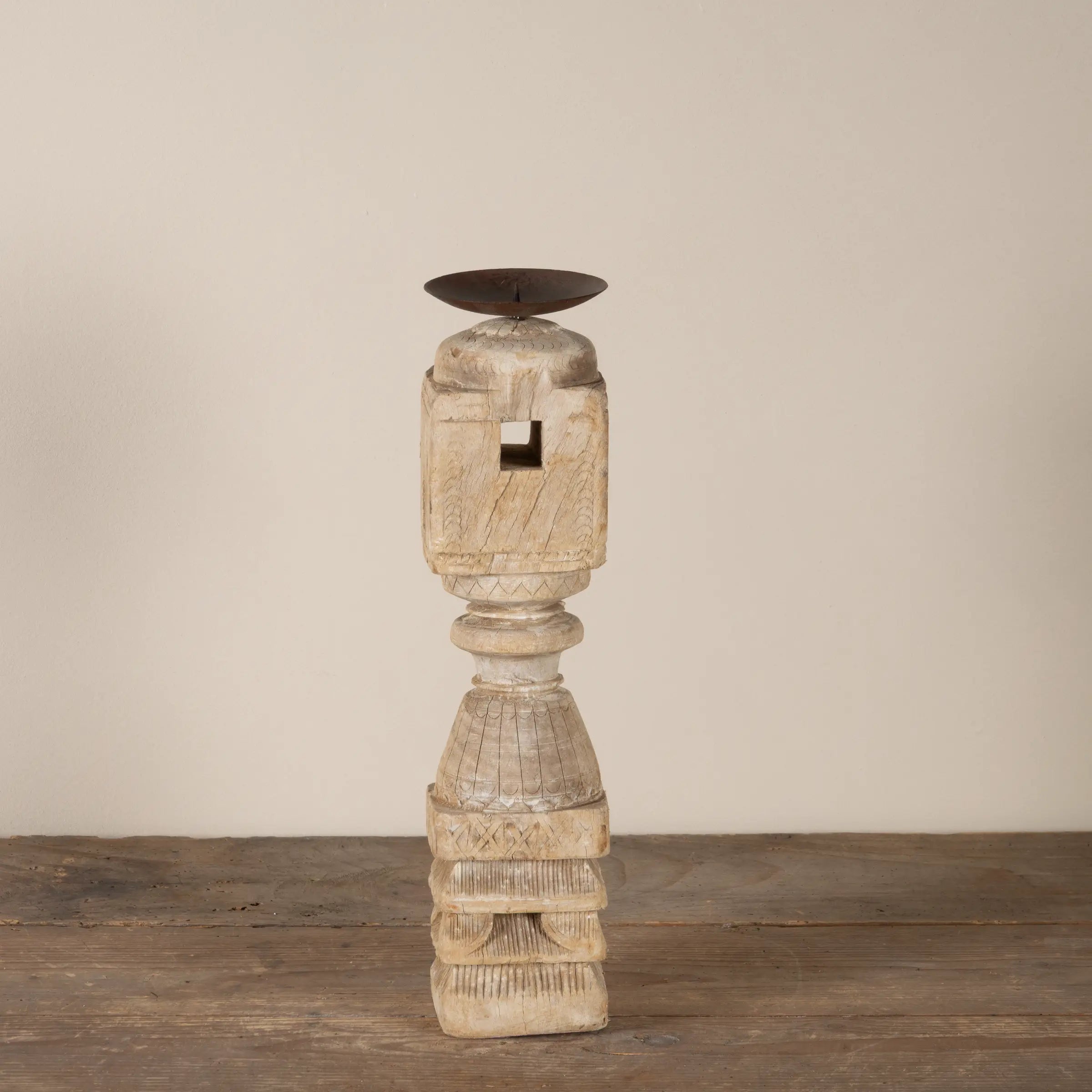 Diya - Bougeoir en bois n°1