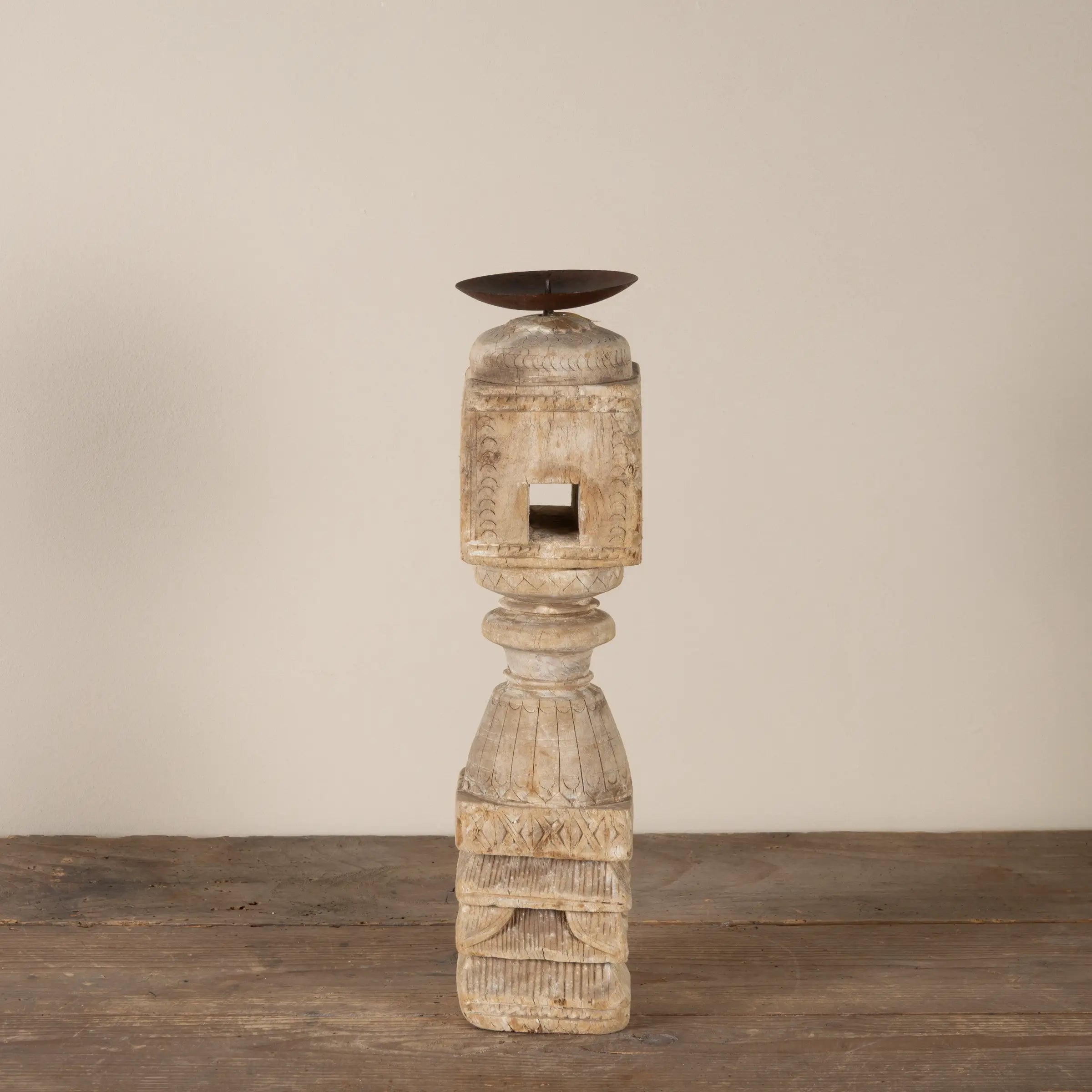 Diya - Bougeoir en bois n°1