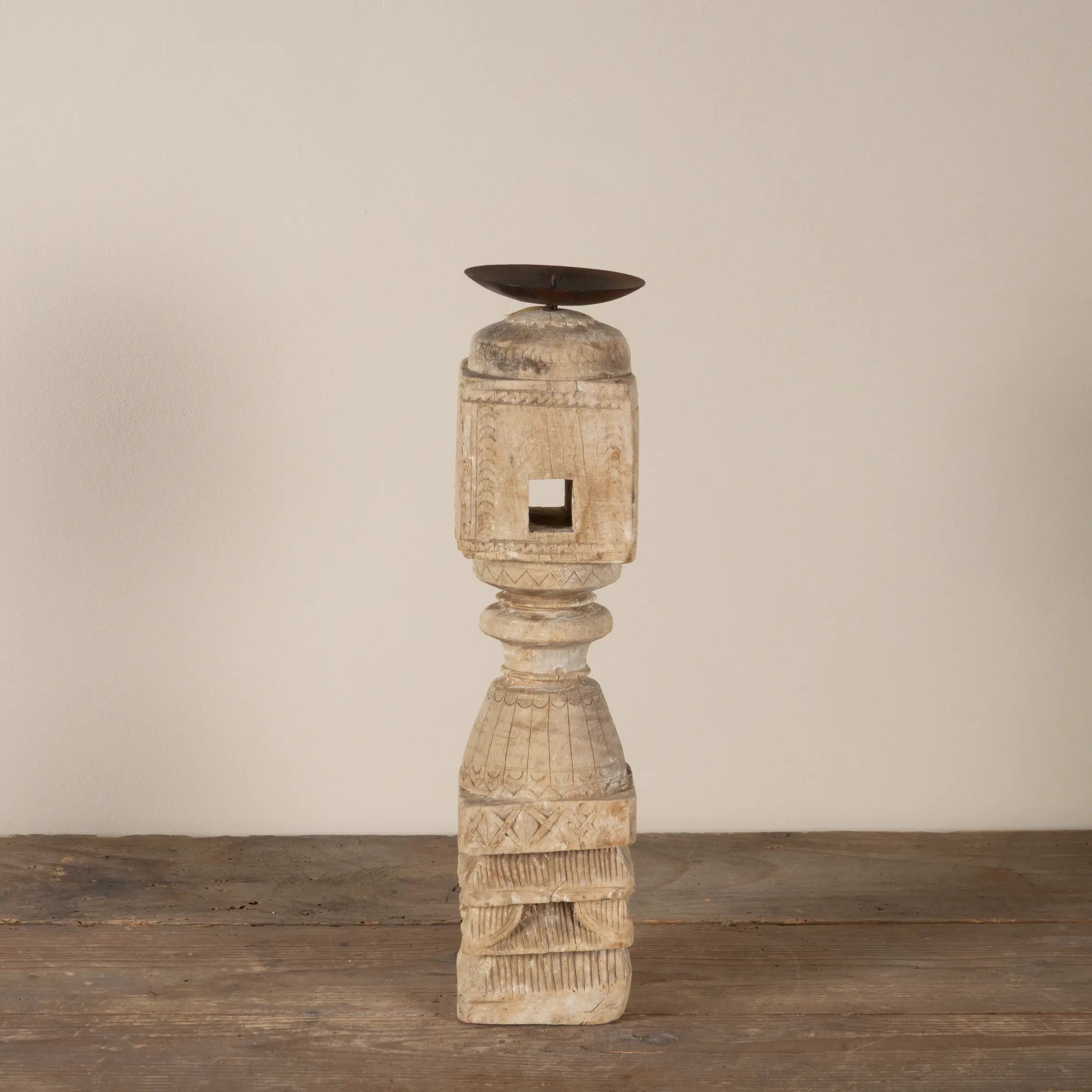 Diya - Bougeoir en bois n°1