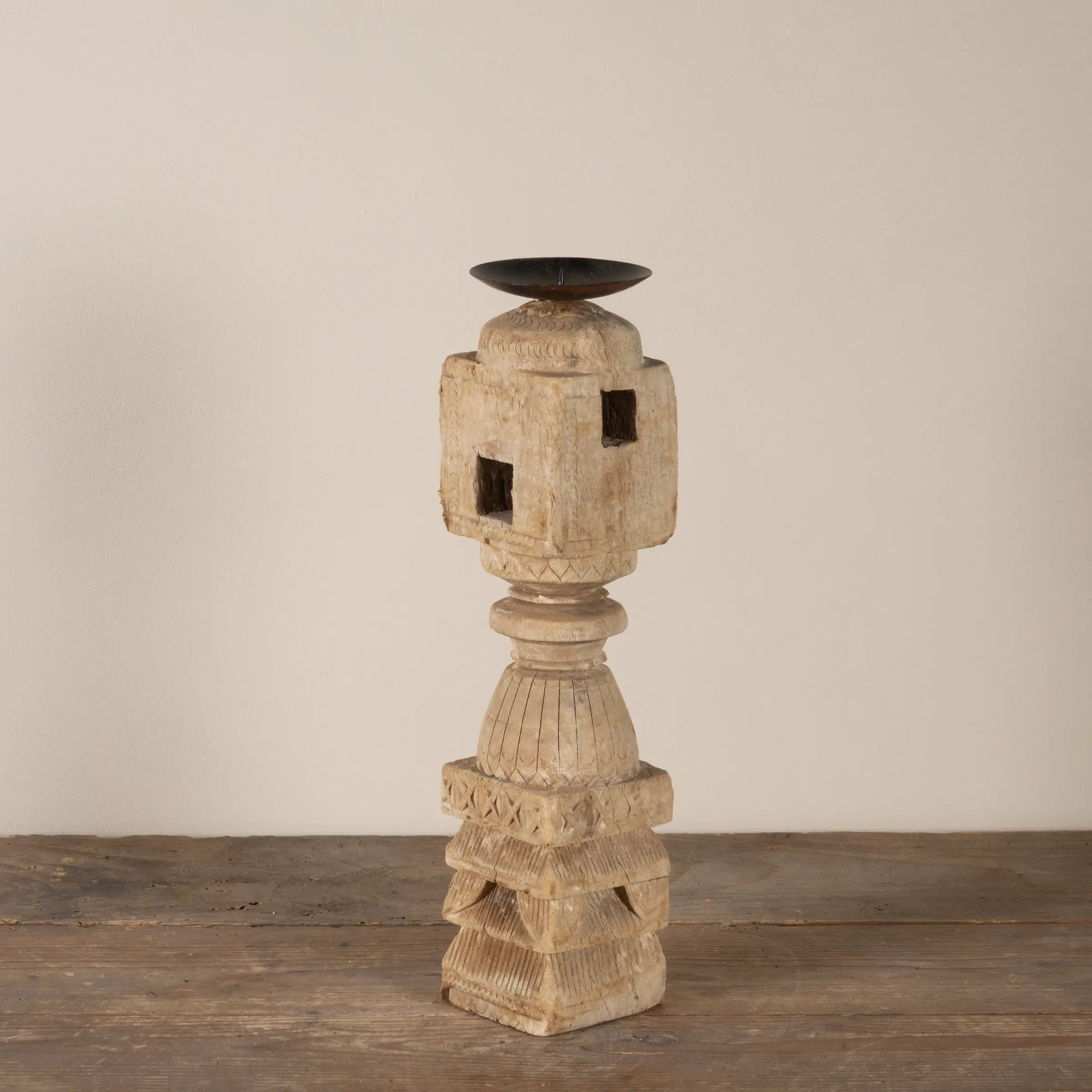 Diya - Bougeoir en bois n°2