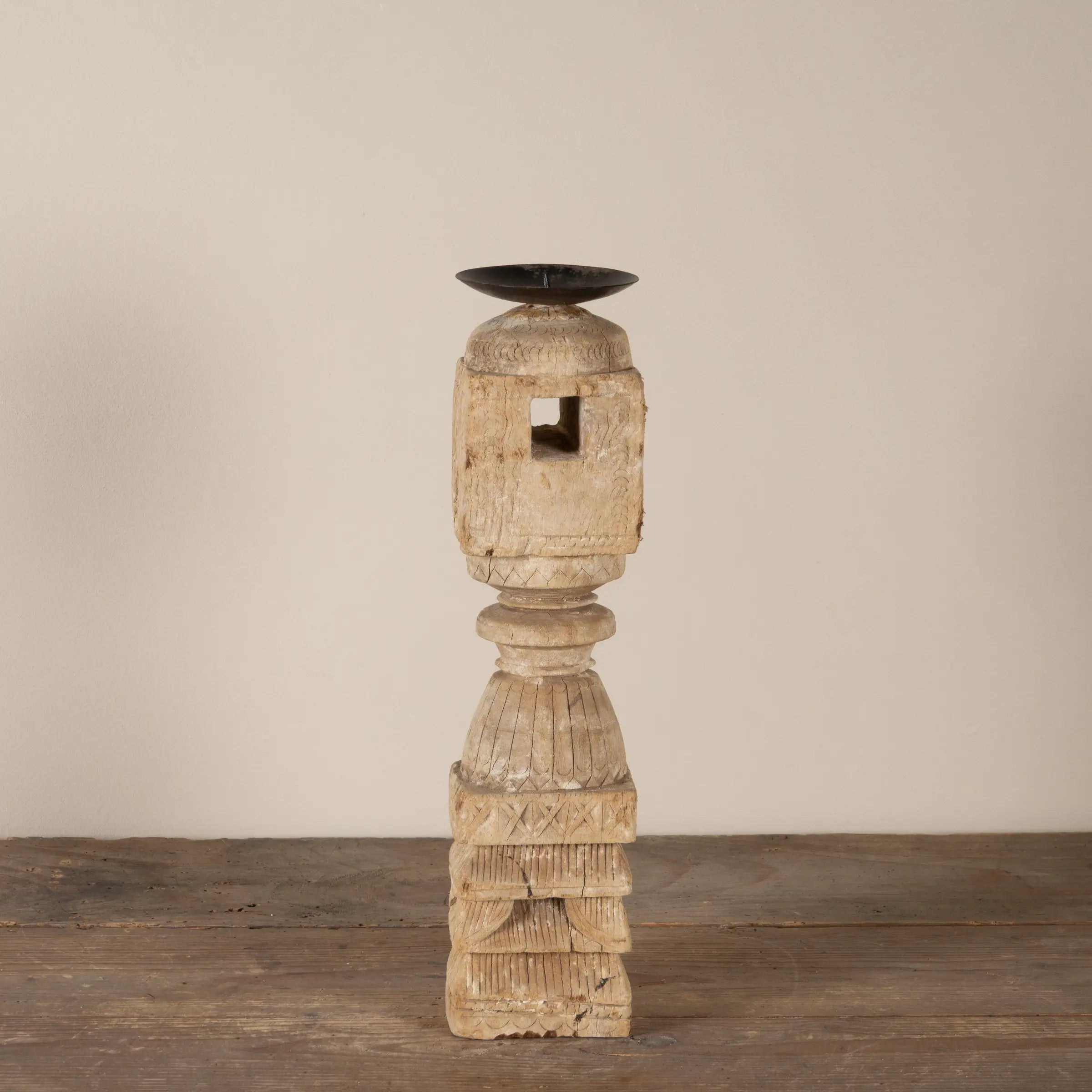 Diya - Bougeoir en bois n°2