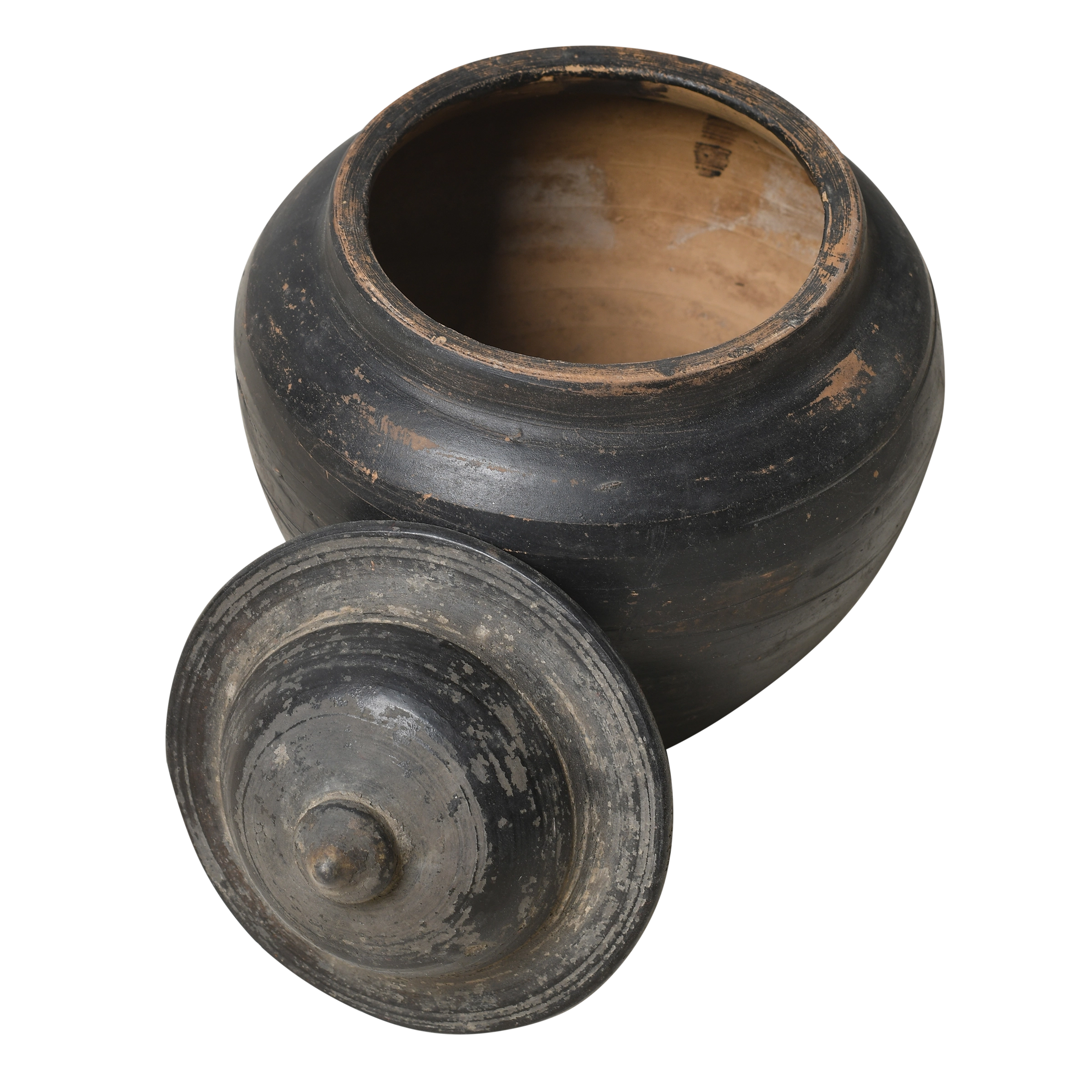 Yuxi - Pot utilitaire chinois gris à couvercle n°2 - vue 2