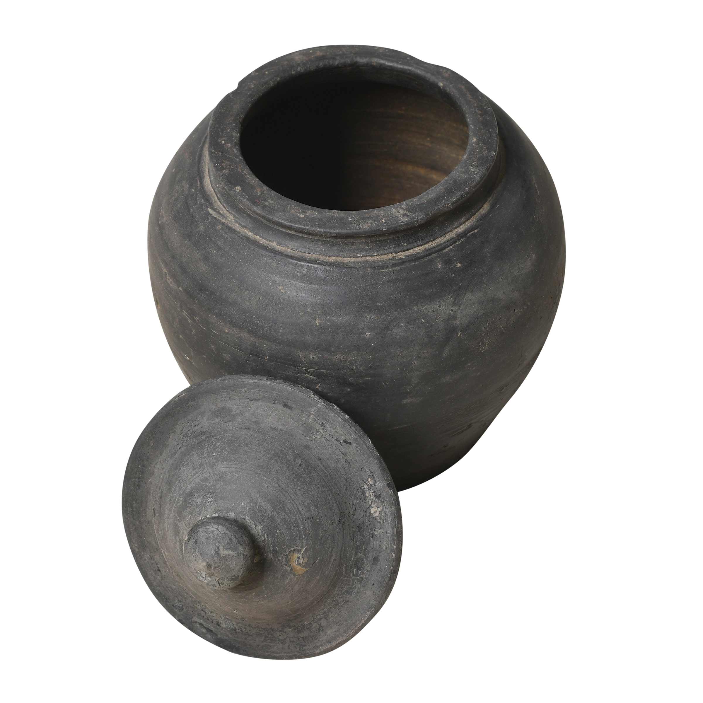 Yuxi - Pot utilitaire chinois gris à couvercle n°9 - vue 2