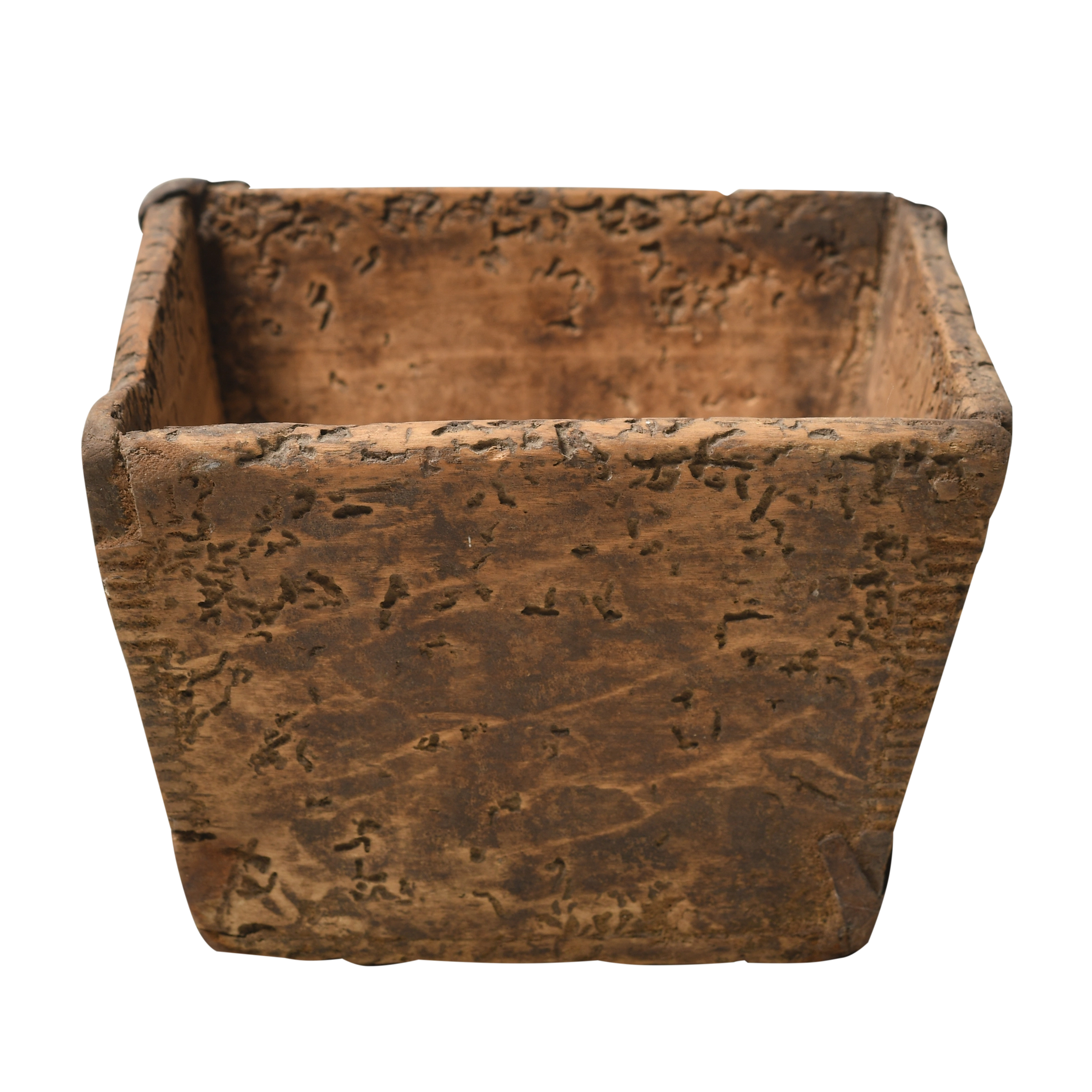 Jian - Panier carré en pin ancien n°11