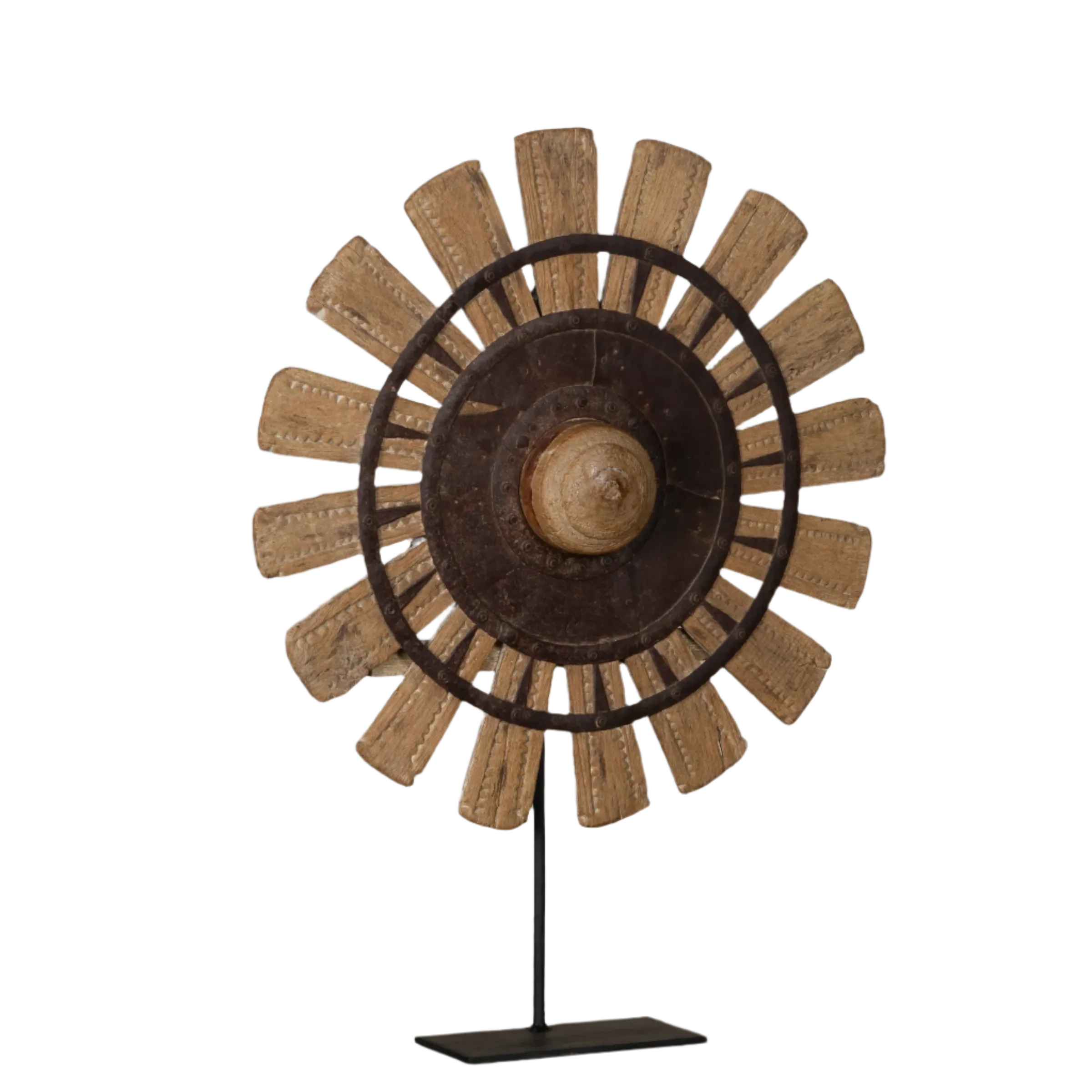 Charkha - Roue en bois sur pied n°1
