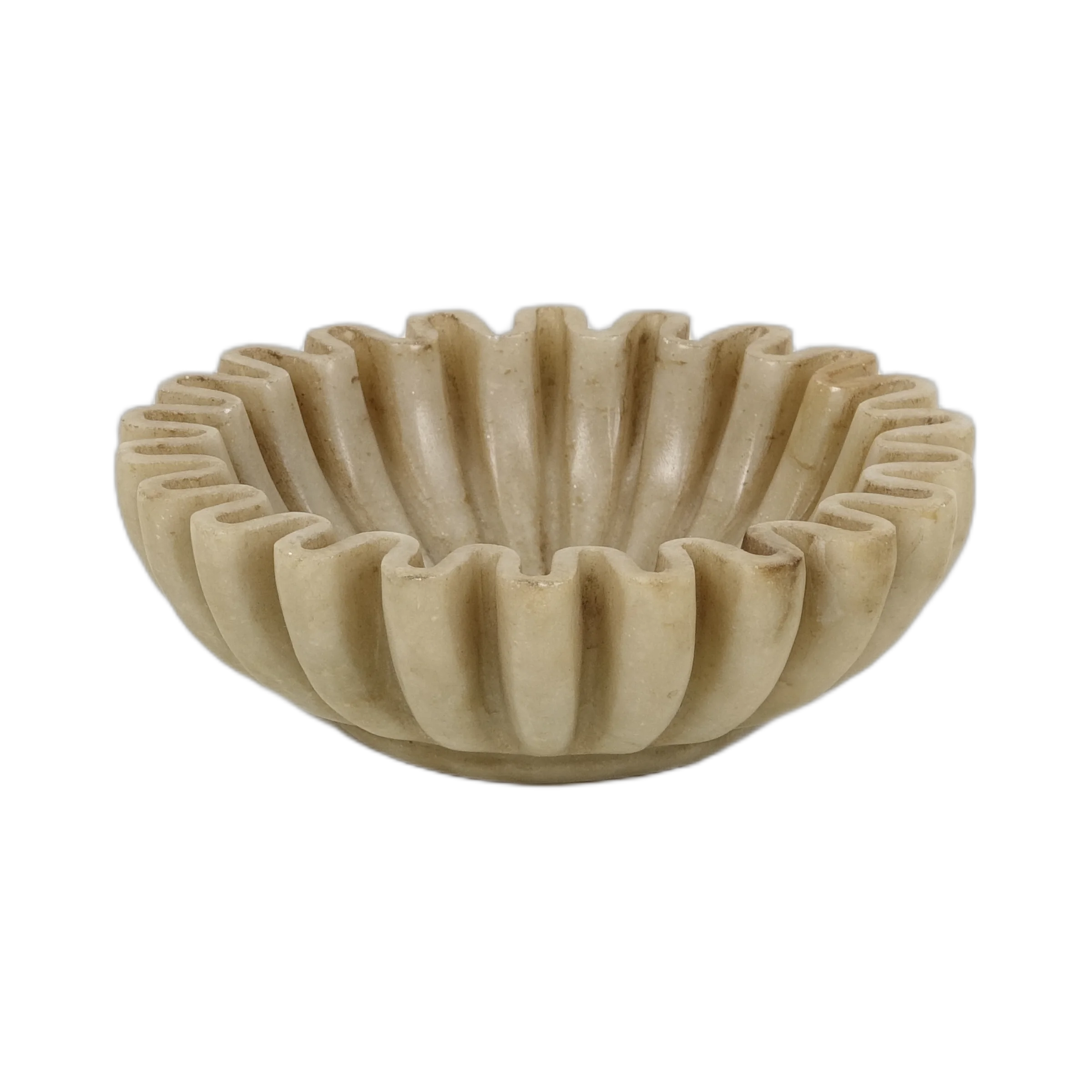 Makrana - Coupe en marbre blanc sculpté n°8