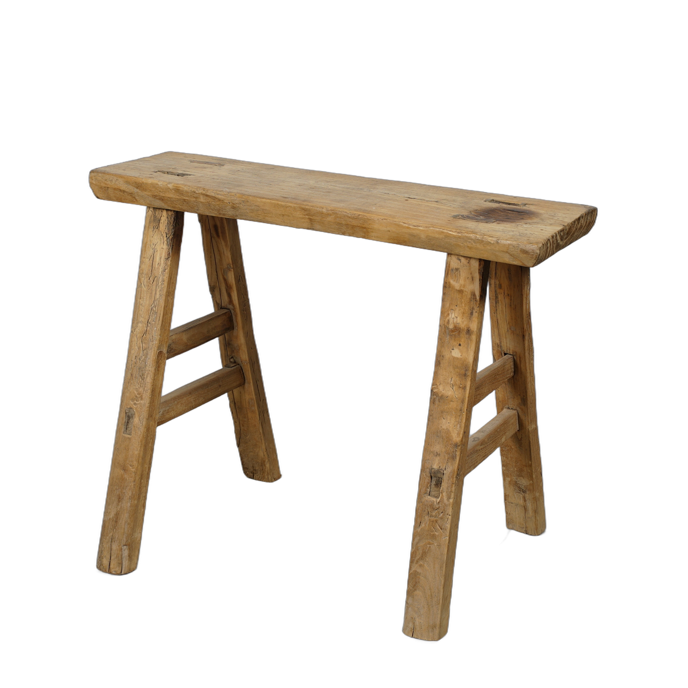 Zao - Tabouret chinois ancien en orme n°31 - vue 2