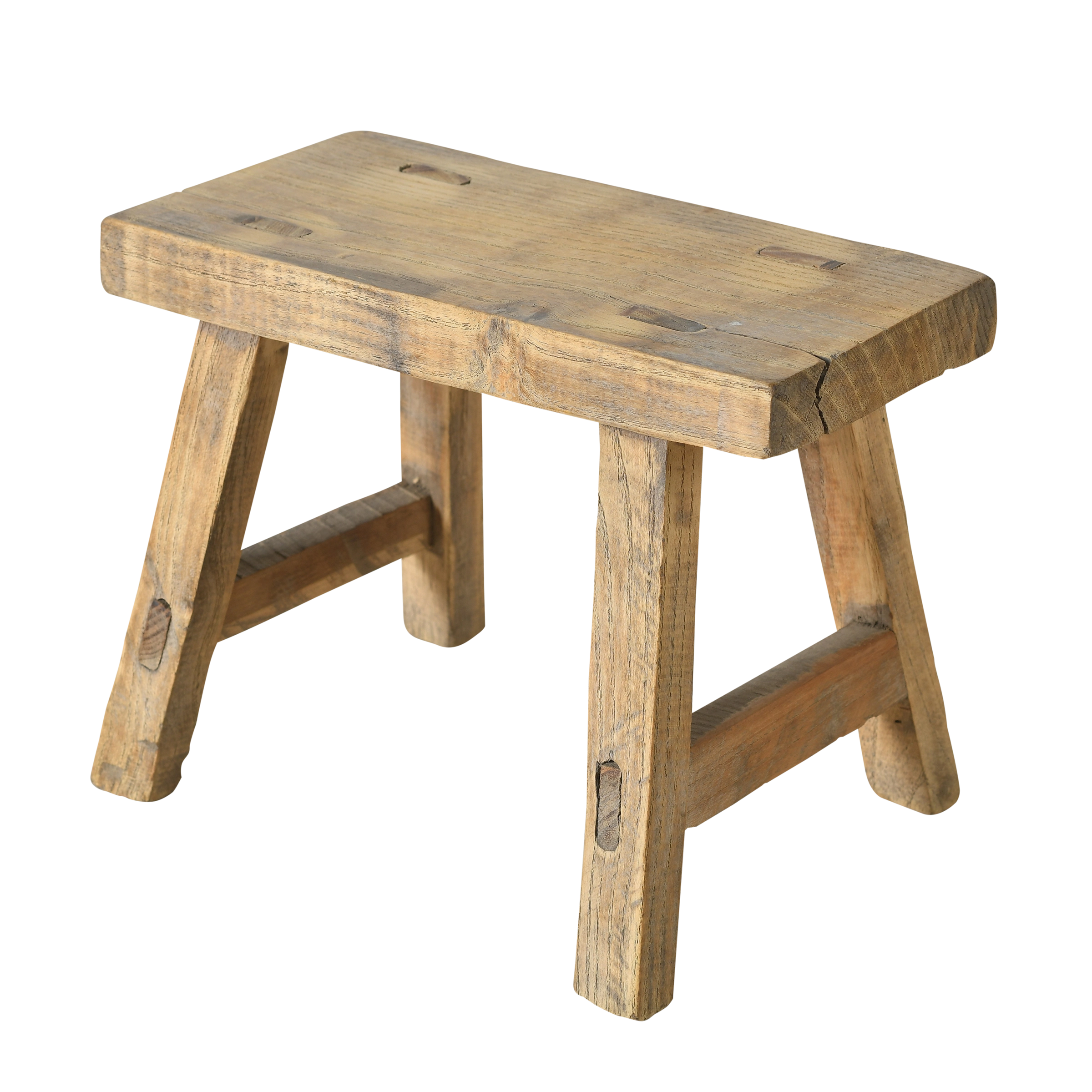 Nuo - Mini tabouret ancien en orme n°28 - vue 2