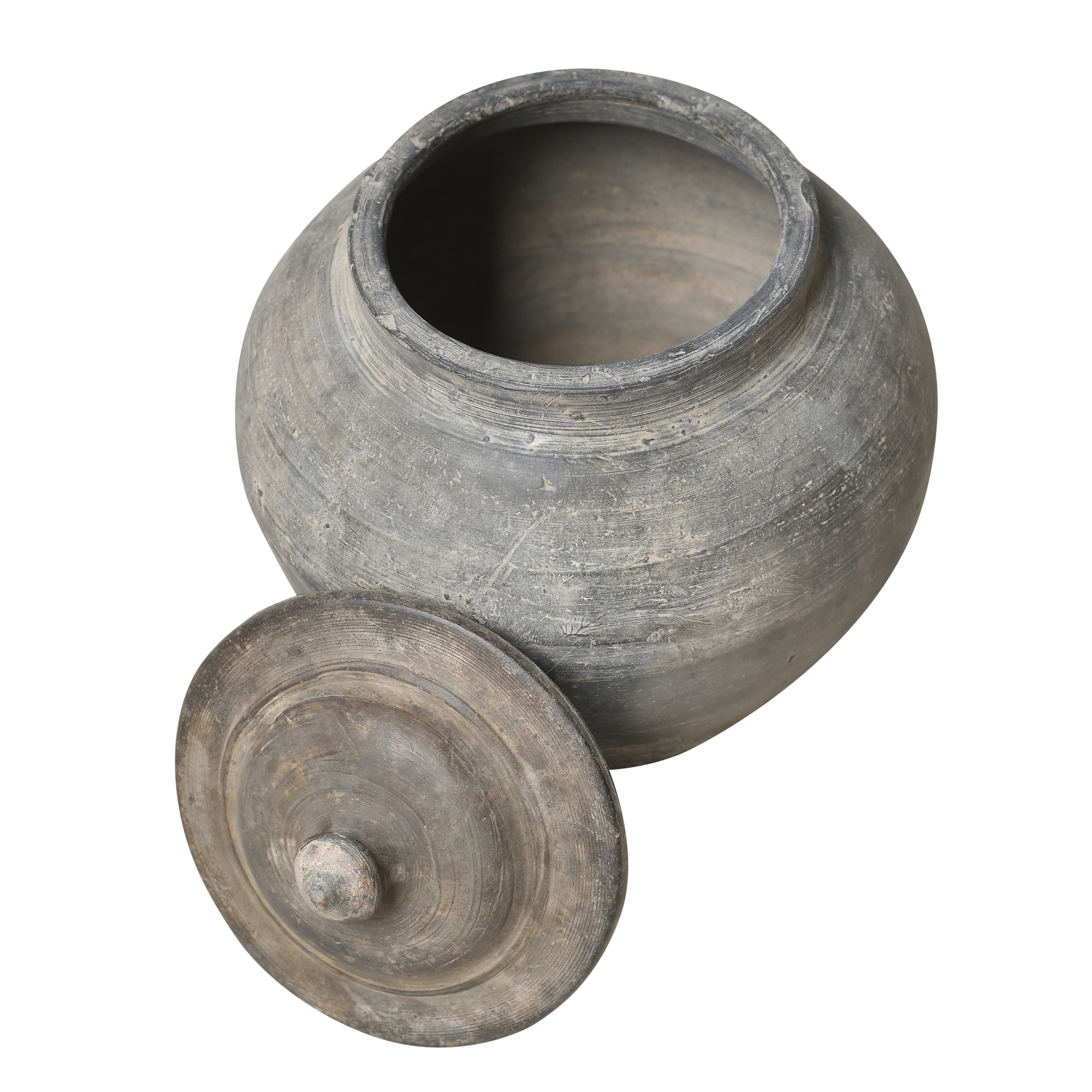 Yuxi - Pot utilitaire chinois gris à couvercle n°11 - vue 2