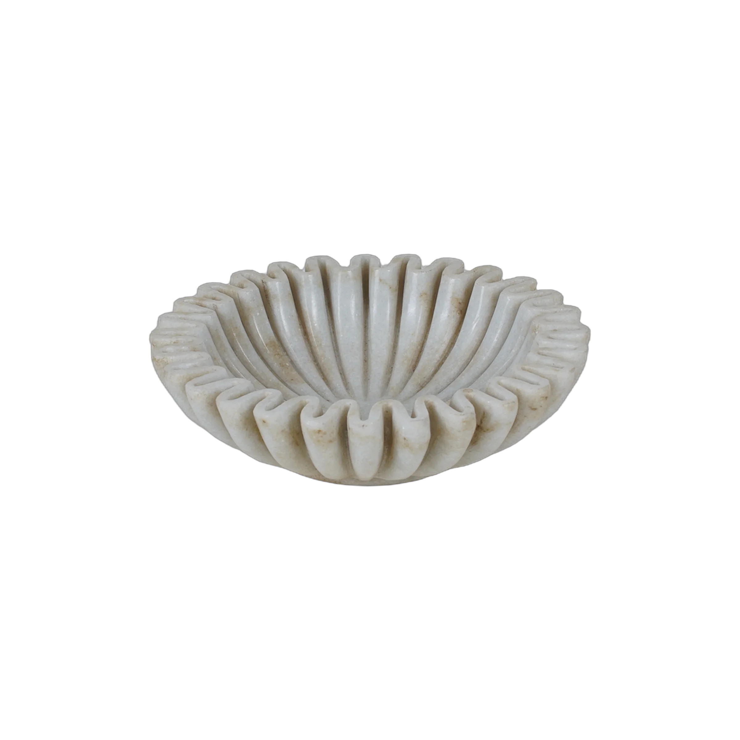 Makrana - Coupe en marbre blanc sculpté n°12