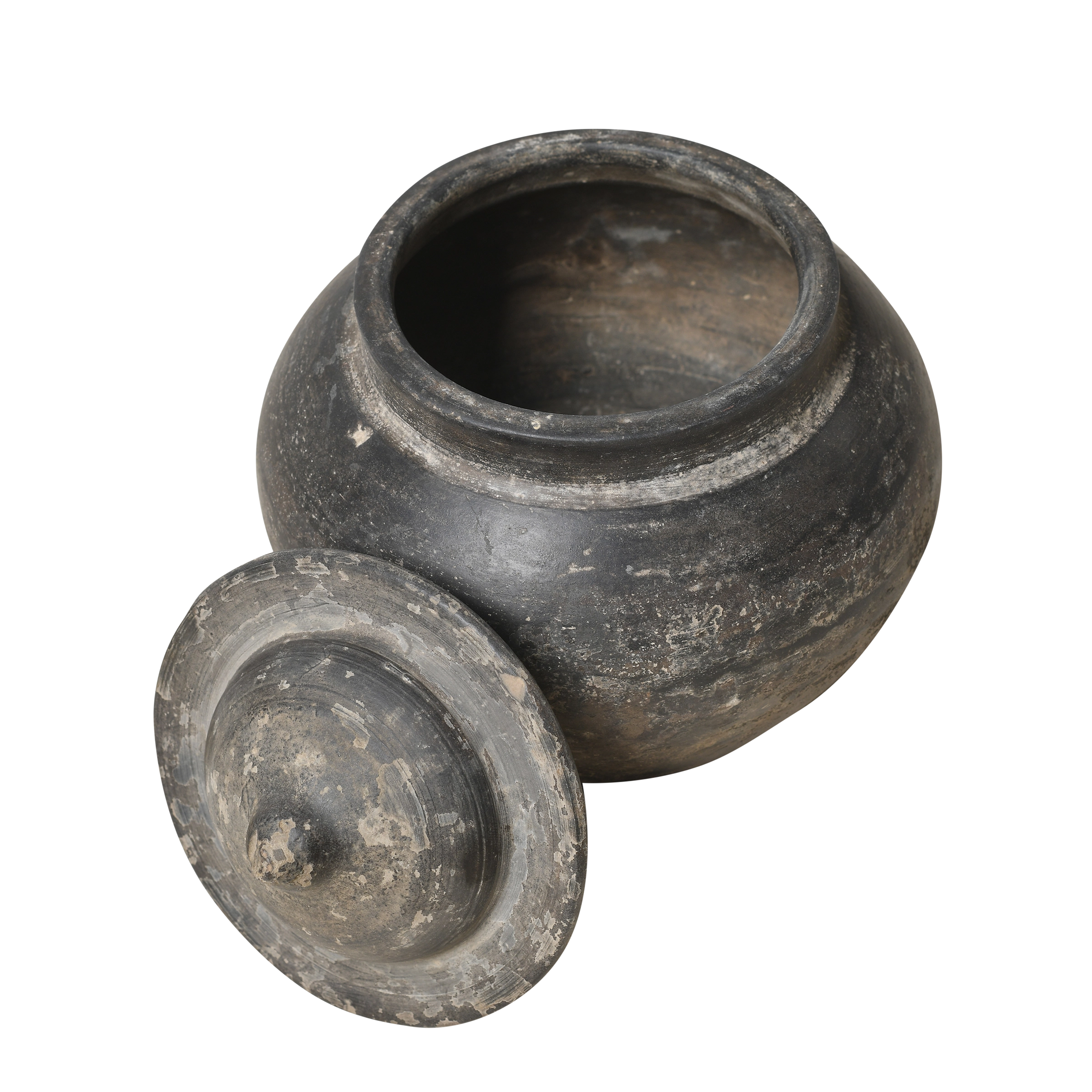 Yuxi - Pot utilitaire chinois gris à couvercle n°4 - vue 2