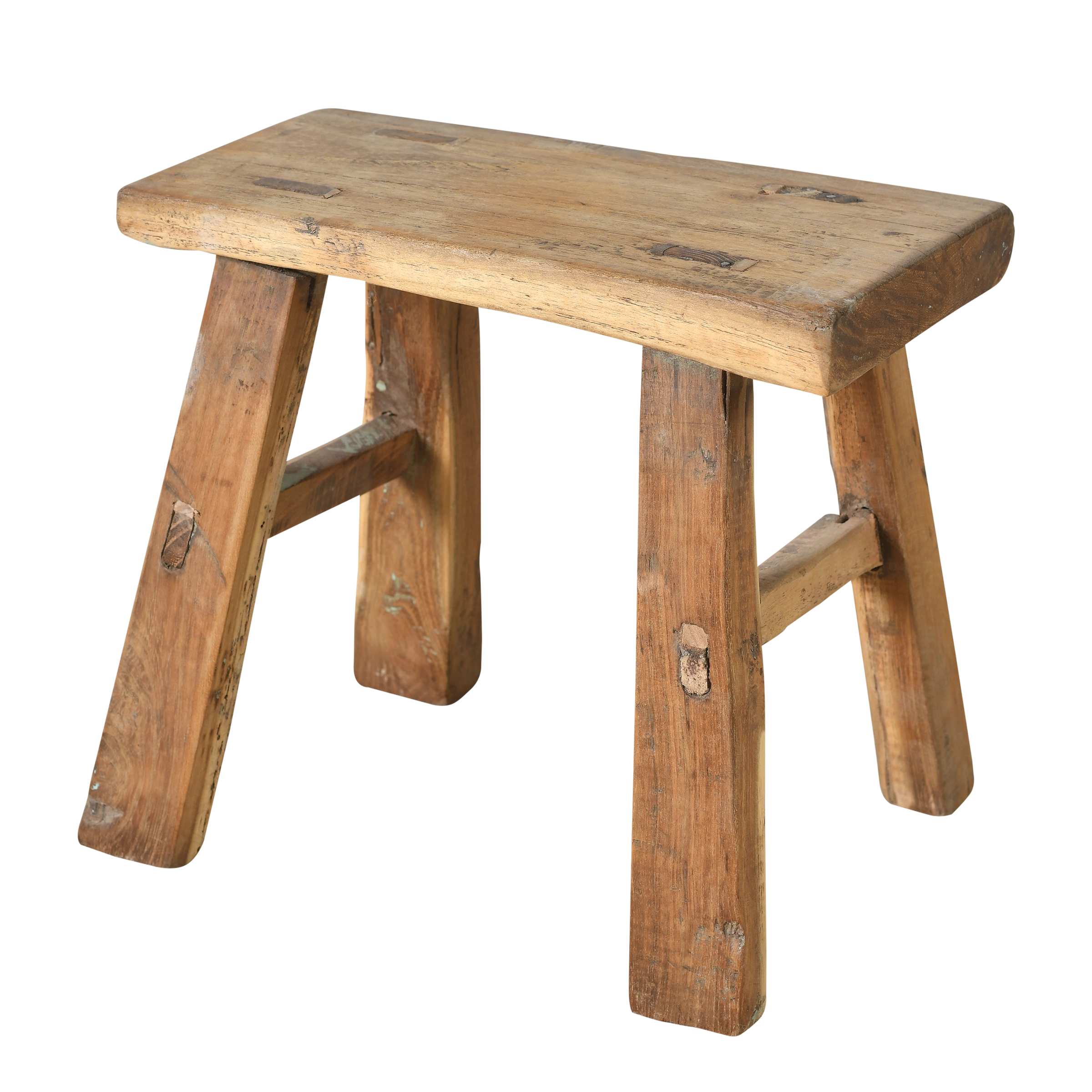 Nuo - Mini tabouret ancien en orme n°62 - vue 2