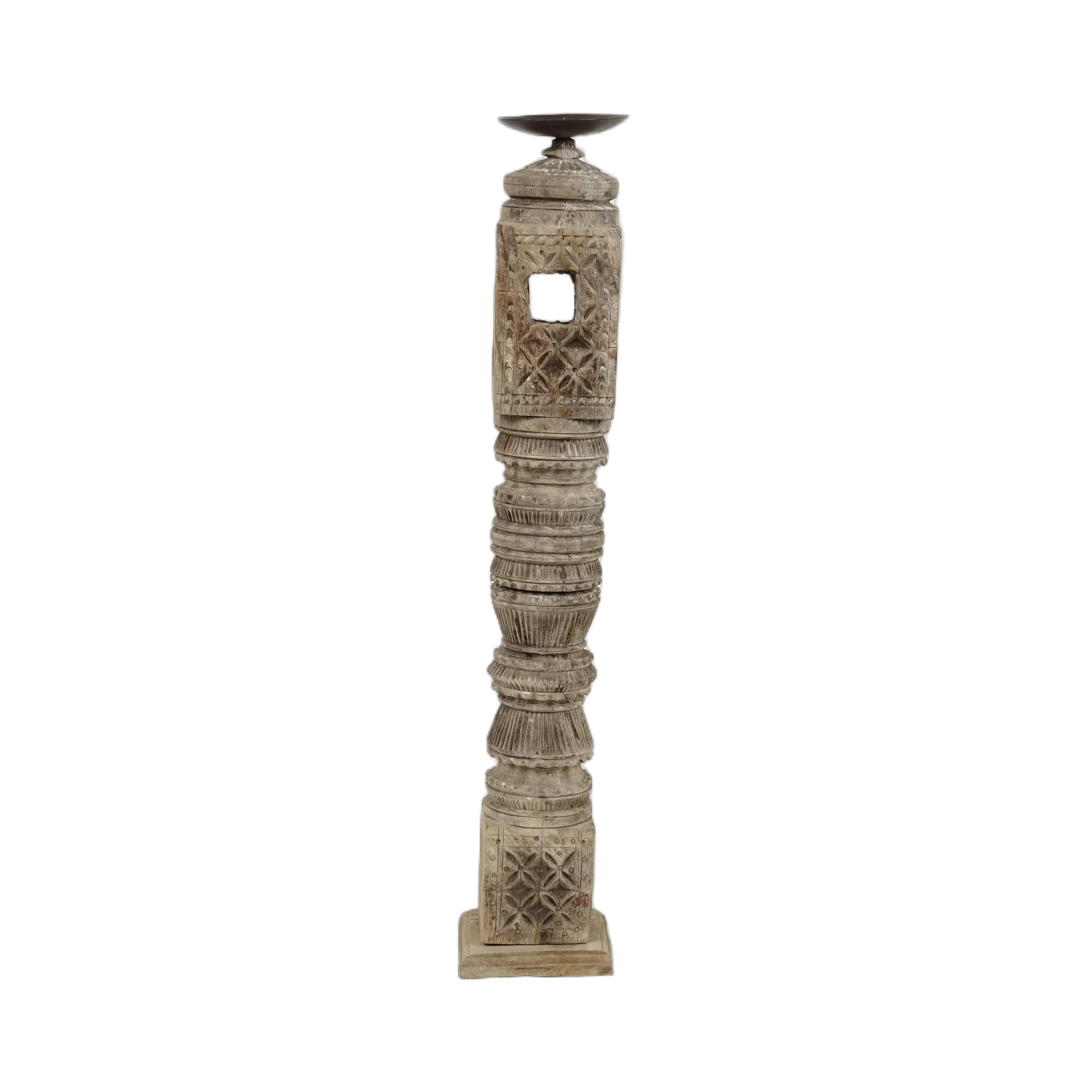 Rajvansh - Bougeoir ancien en bois n°5