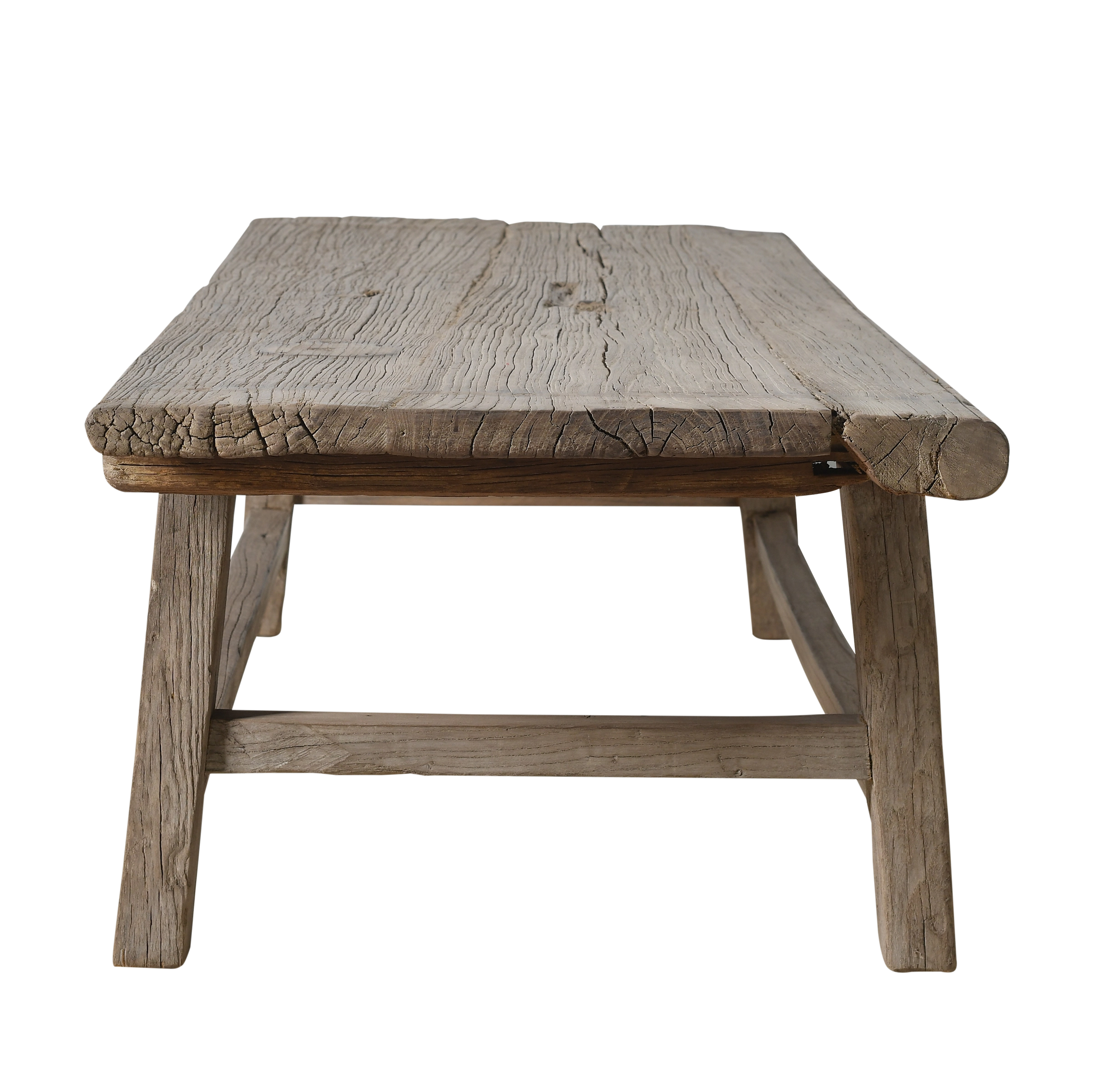 Zhuōmiàn – Table basse avec plateau ancien en orme n°2 - vue 3
