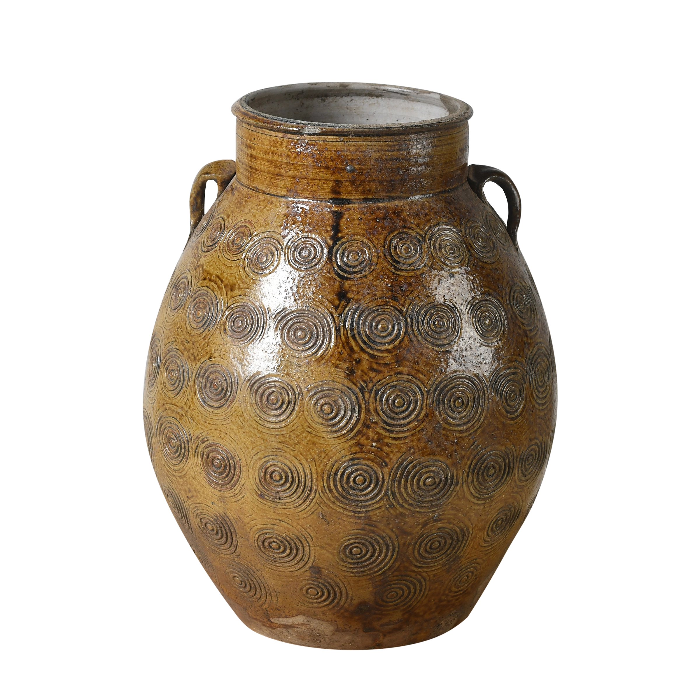 Zhenli – Pot ancien en grès à motifs concentriques n°4
