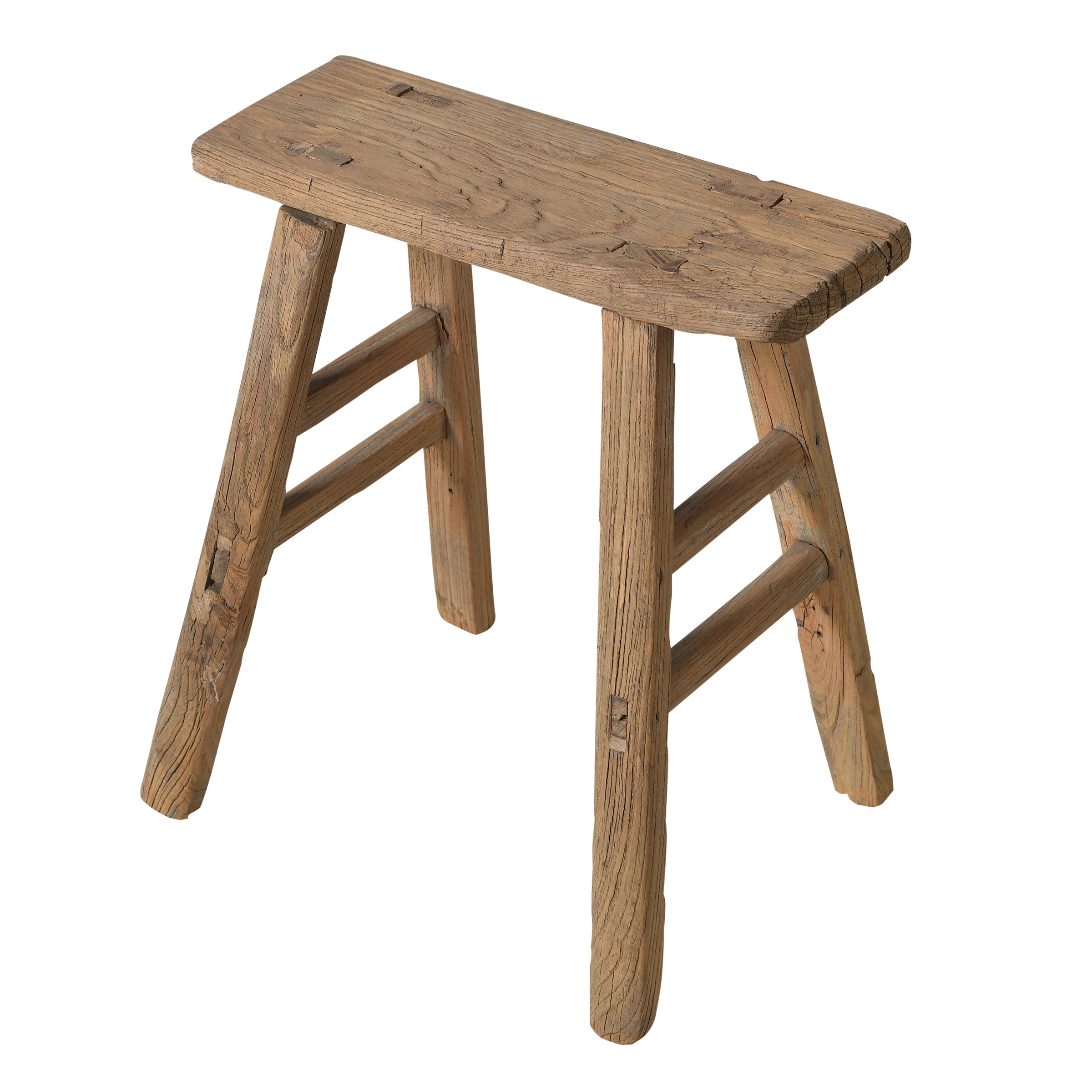 Zin - Tabouret chinois ancien en orme n°25 - vue 2