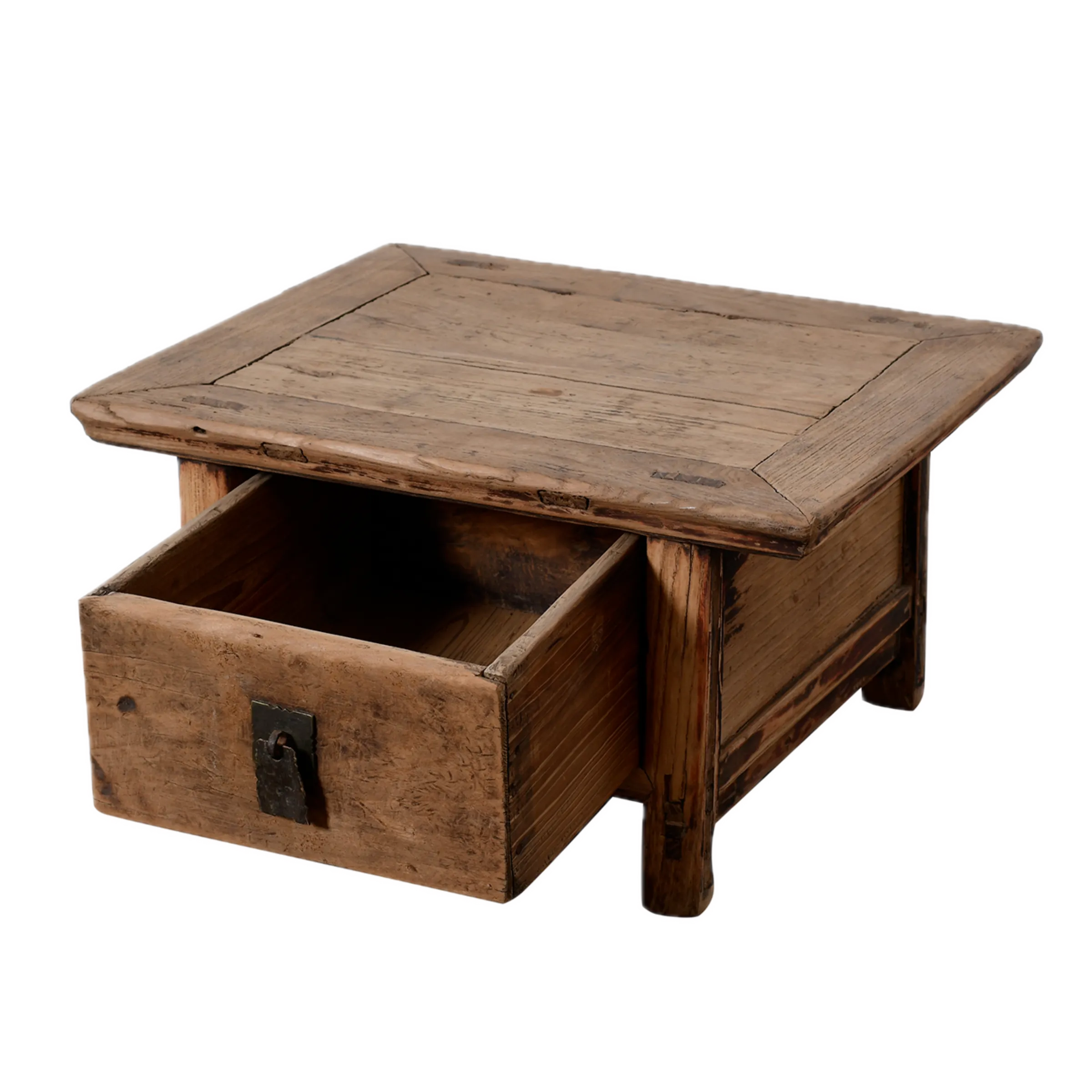 Linyi – Table de chevet chinoise en orme ancien n°1