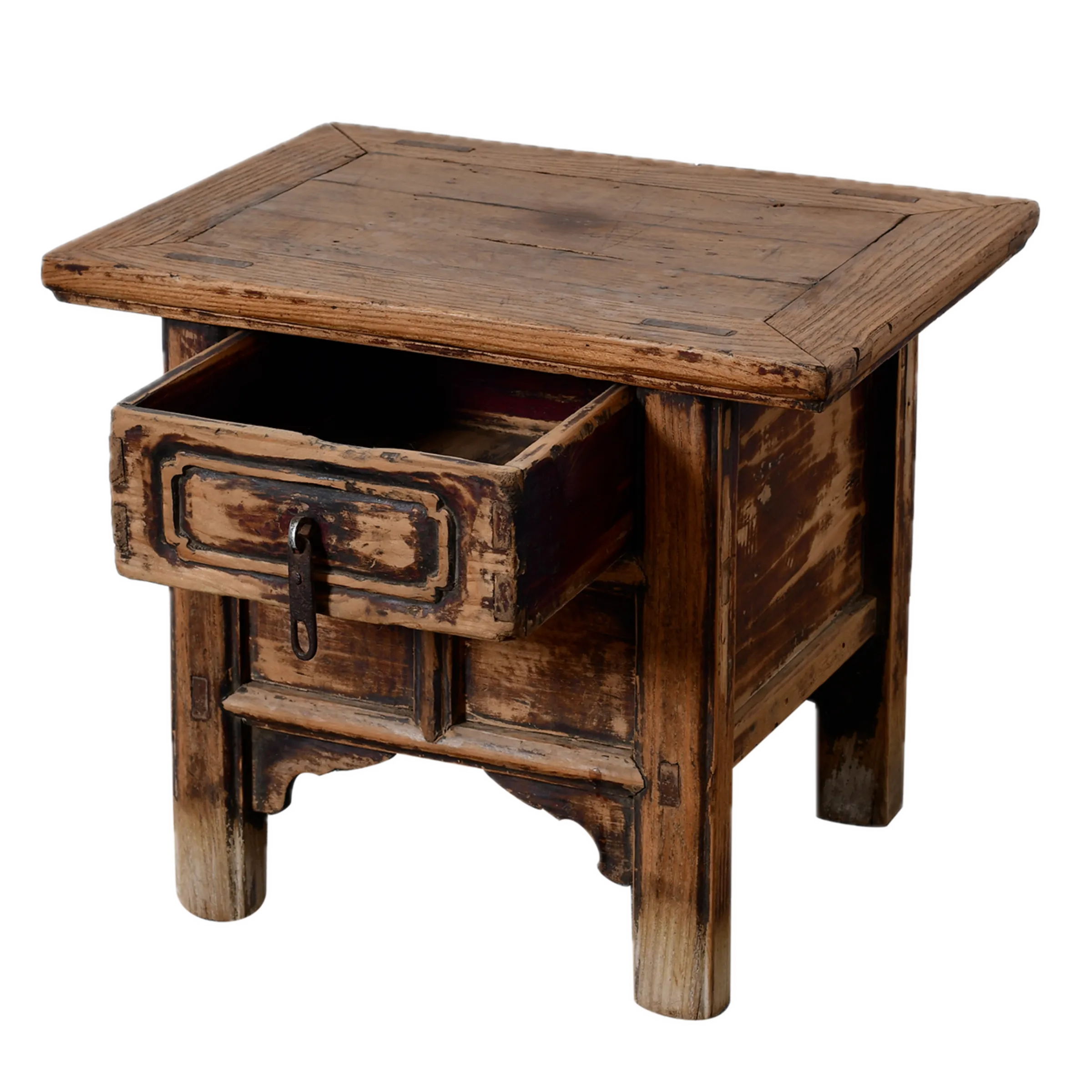 Linyi – Table de chevet chinoise en orme ancien n°3