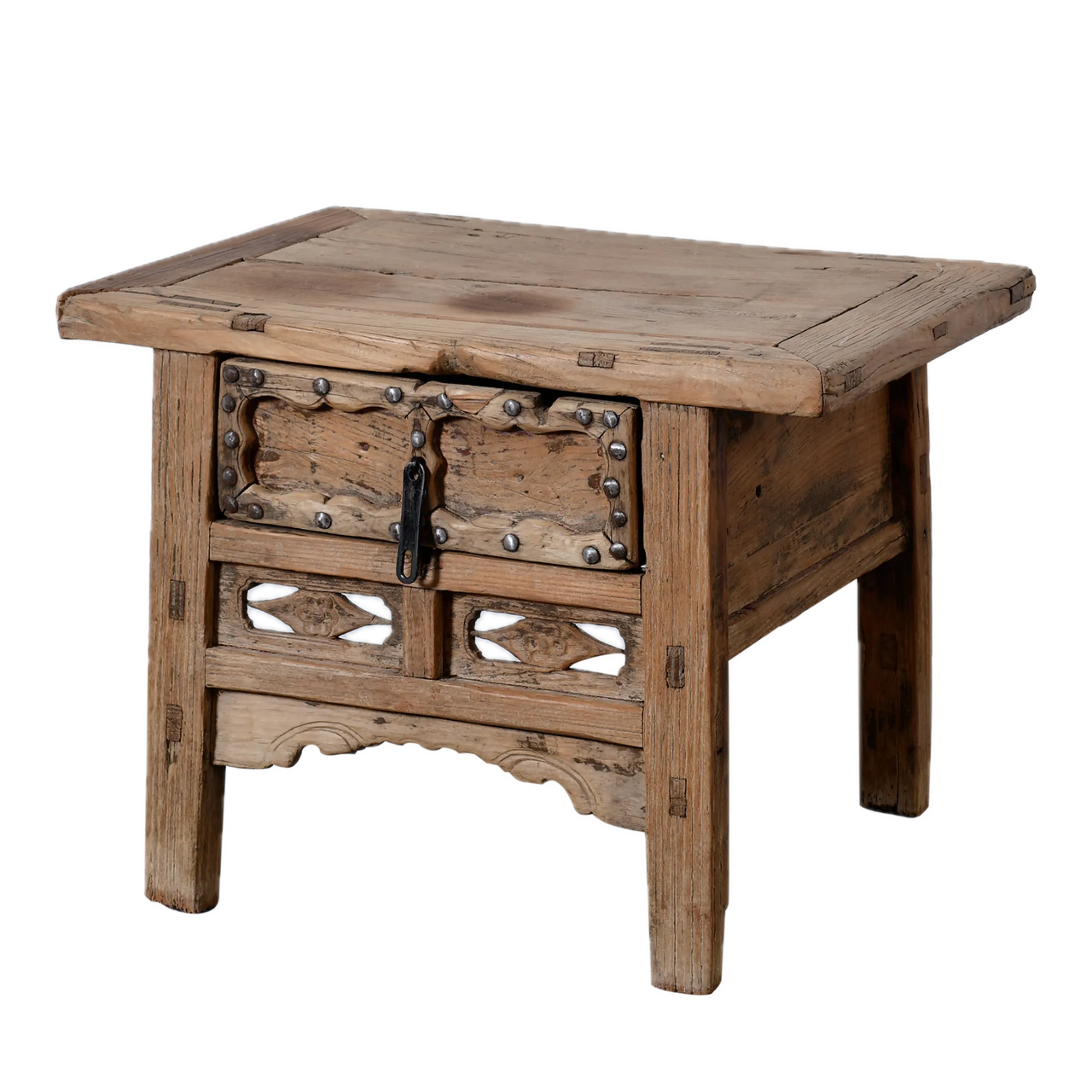 Linyi – Table de chevet chinoise en orme ancien n°6