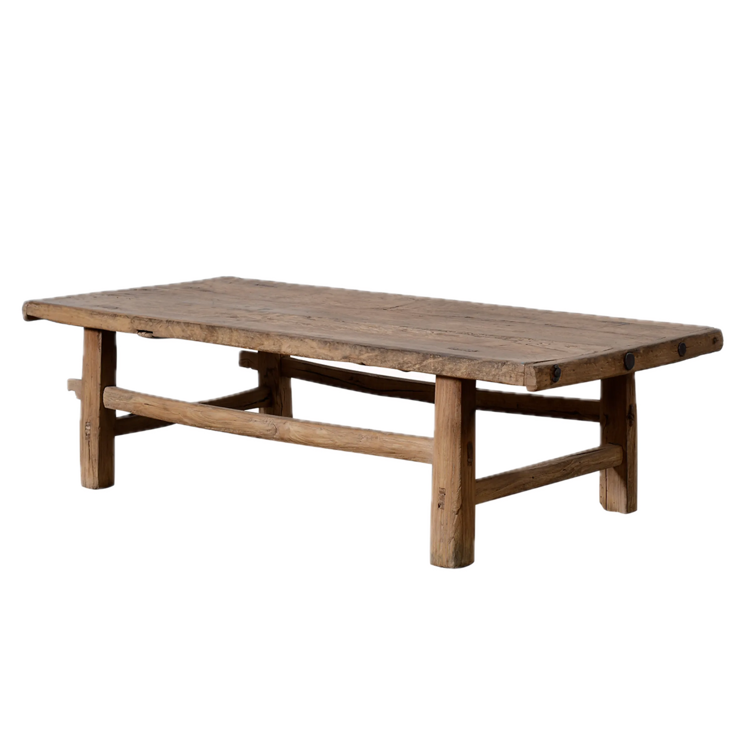 Taigu - Table basse ancienne en orme massif