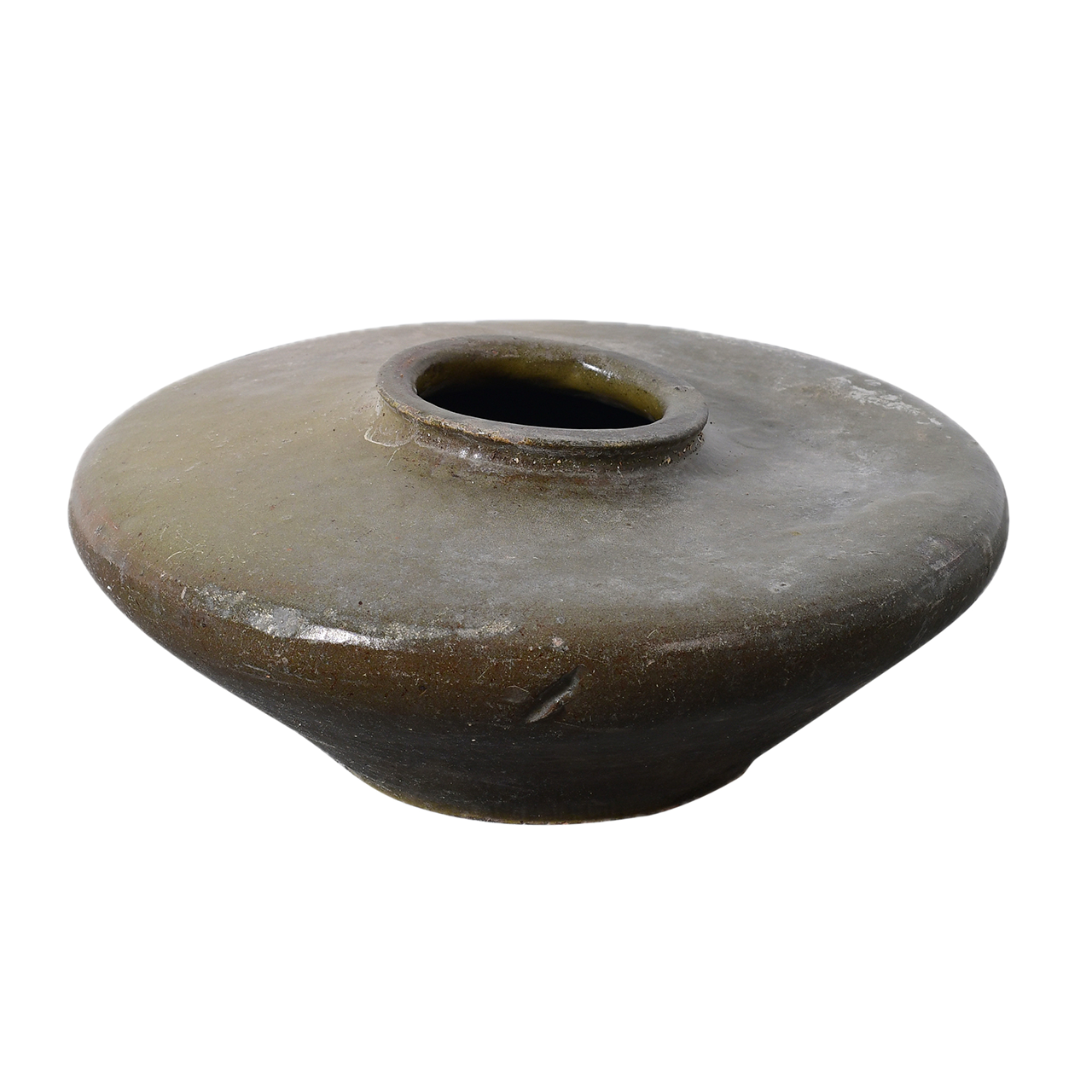 Huai – Jarre plate en grès vernissée