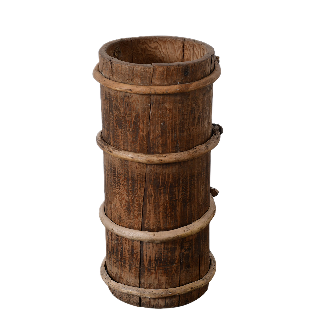 Shanmu - Seau ancien en bois de pin n°2