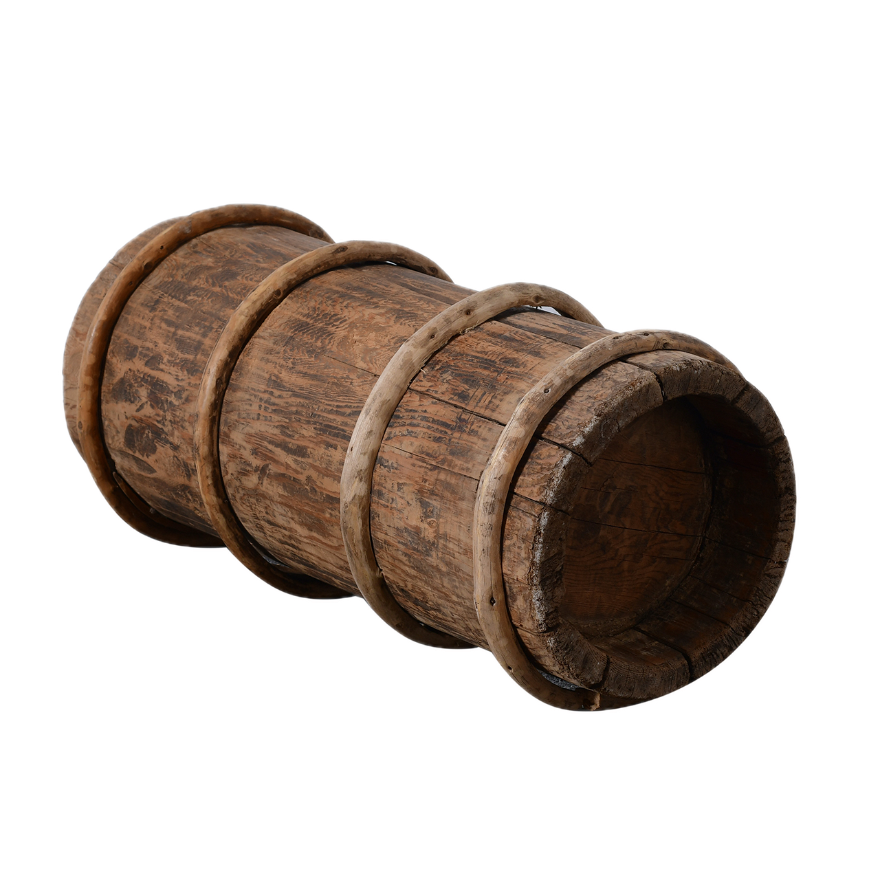 Shanmu - Seau ancien en bois de pin n°2