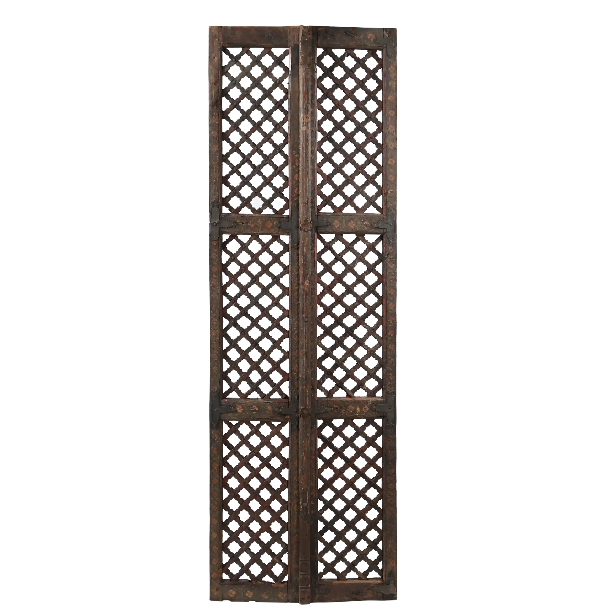 Jali - Porte indienne ancienne en bois ajouré n°8