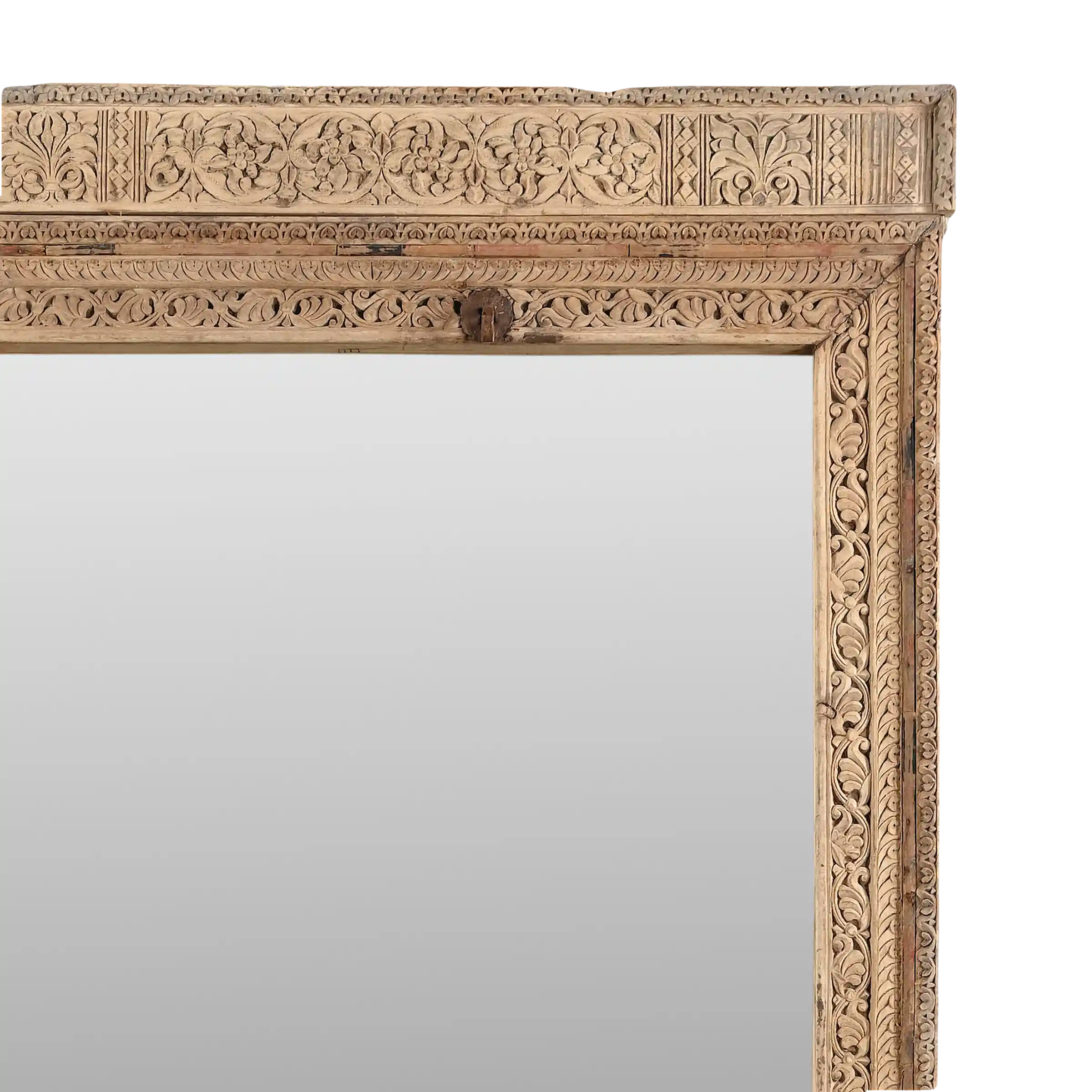 Khetri - Grand miroir en bois massif sculpté n°2
