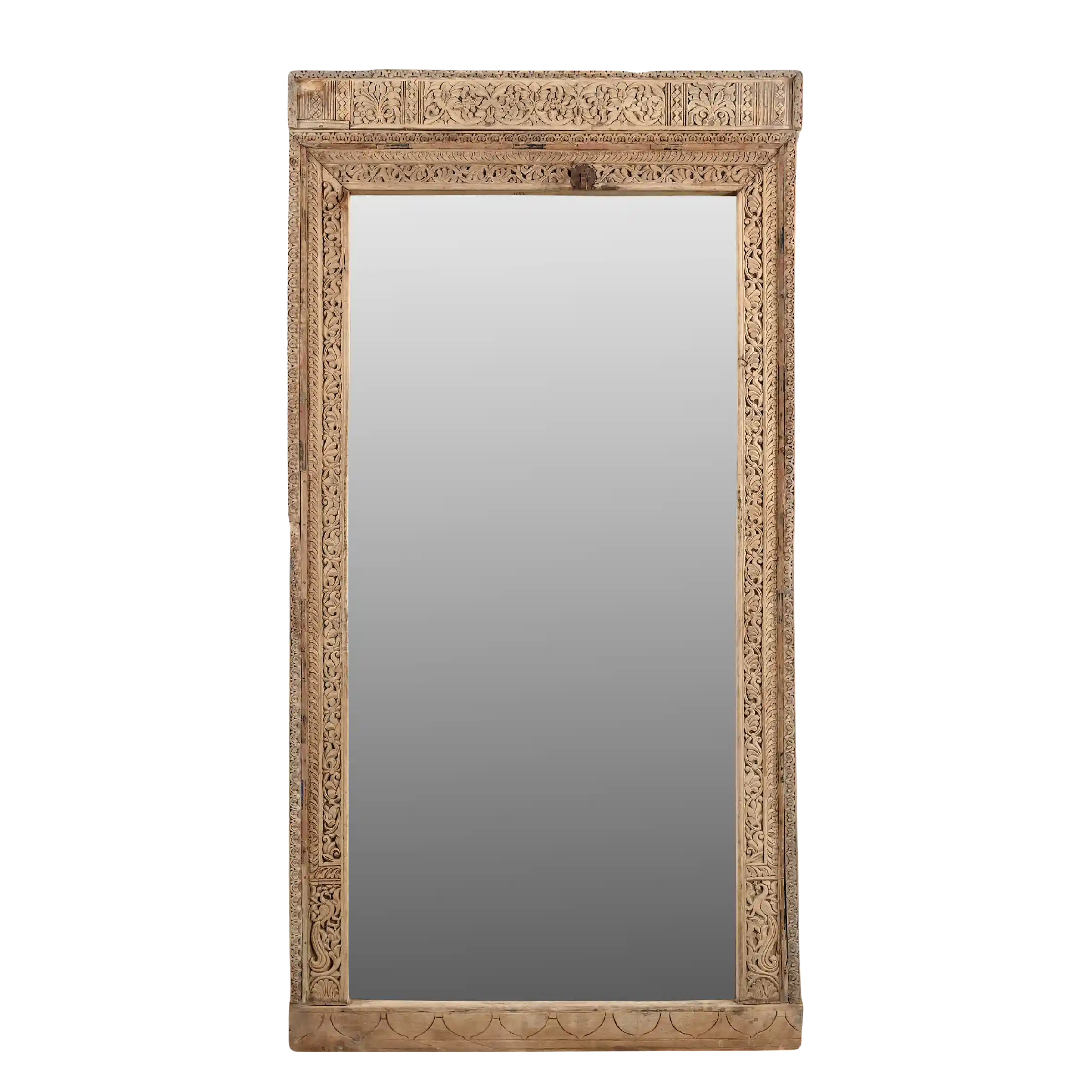 Khetri - Grand miroir en bois massif sculpté n°2