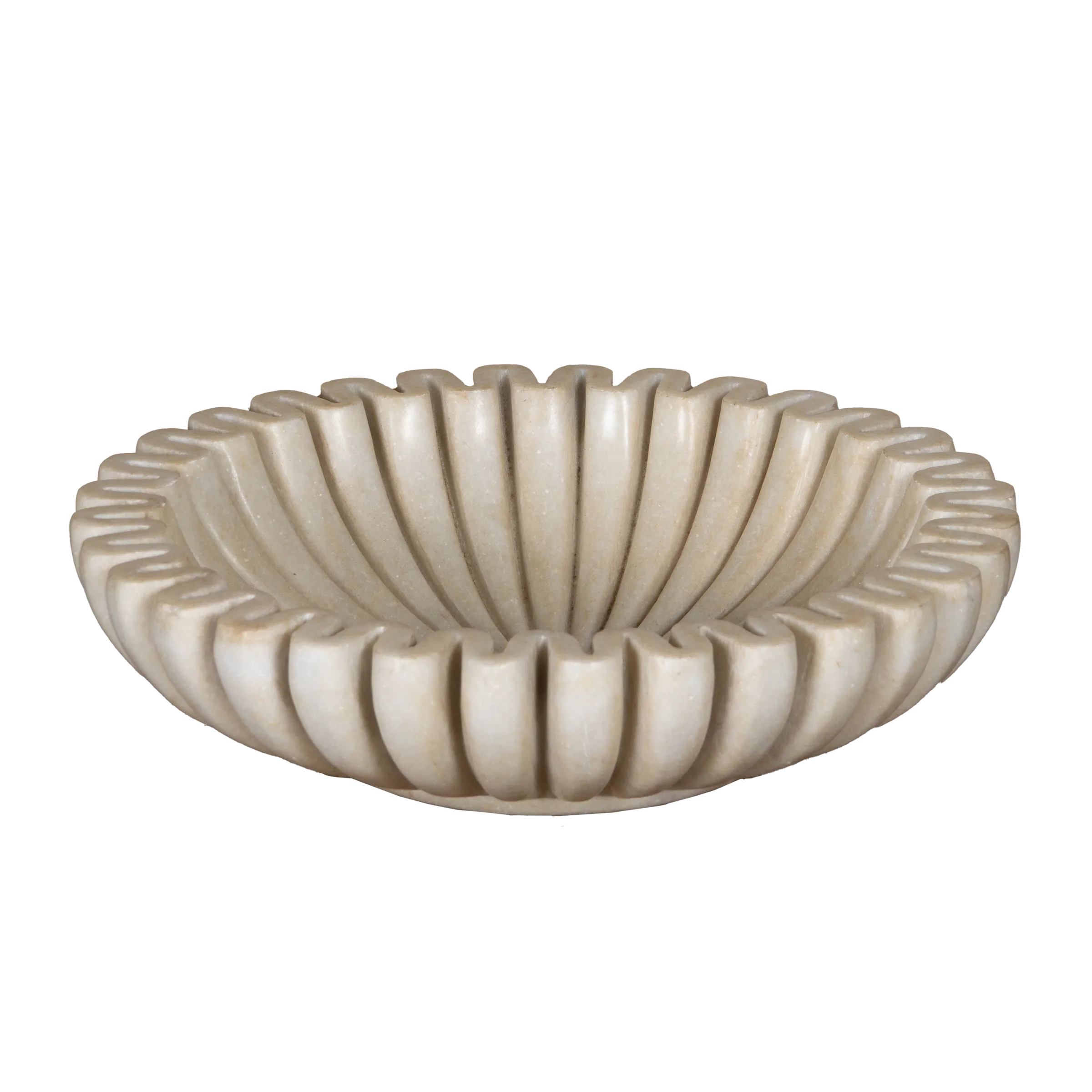 Makrana - Coupe en marbre blanc sculpté n°4