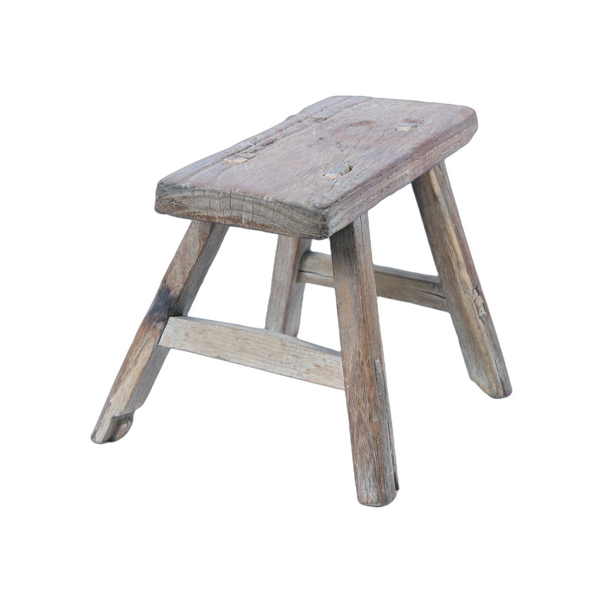 Nuo - Mini tabouret ancien en orme n°12