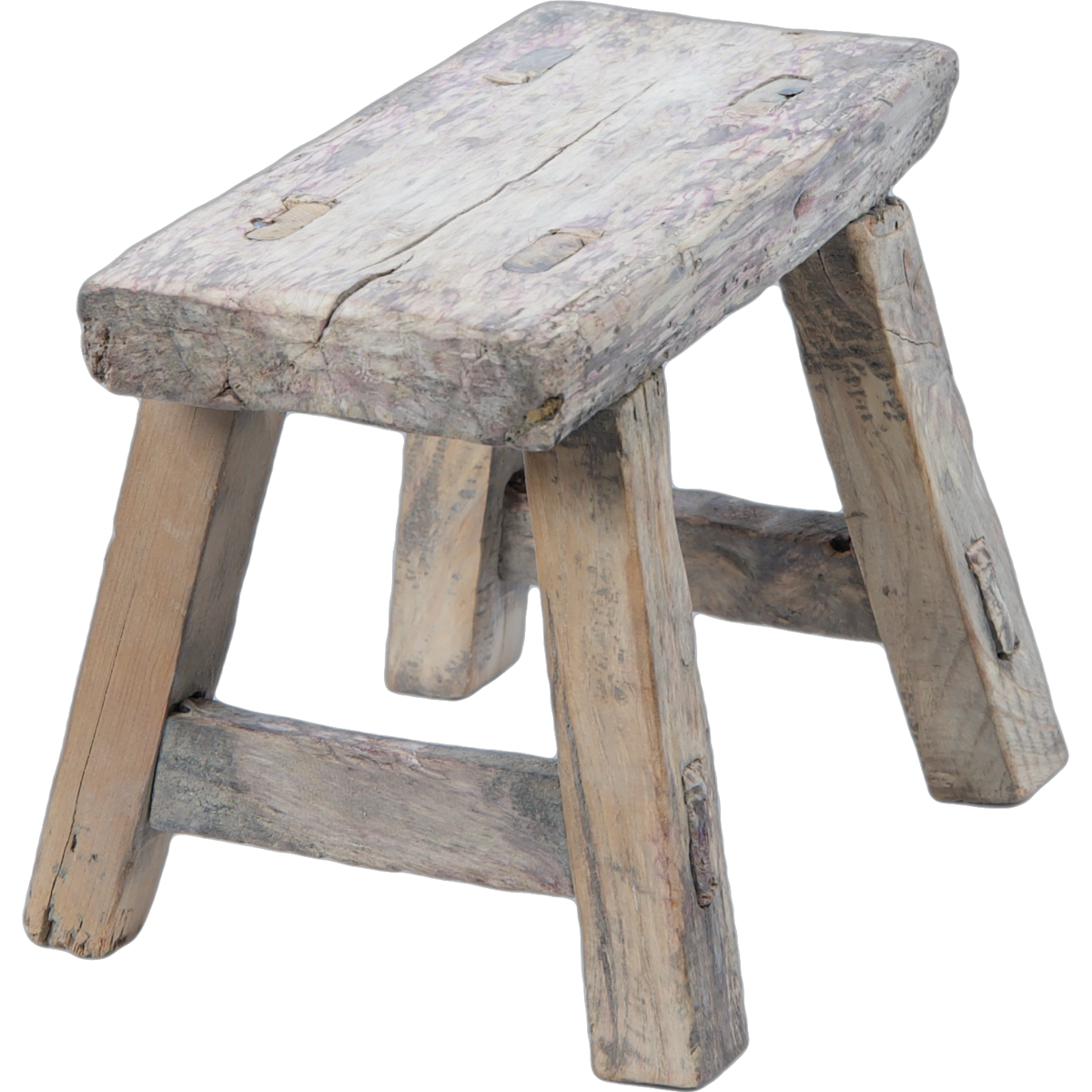 Nuo - Mini tabouret ancien en orme n°4