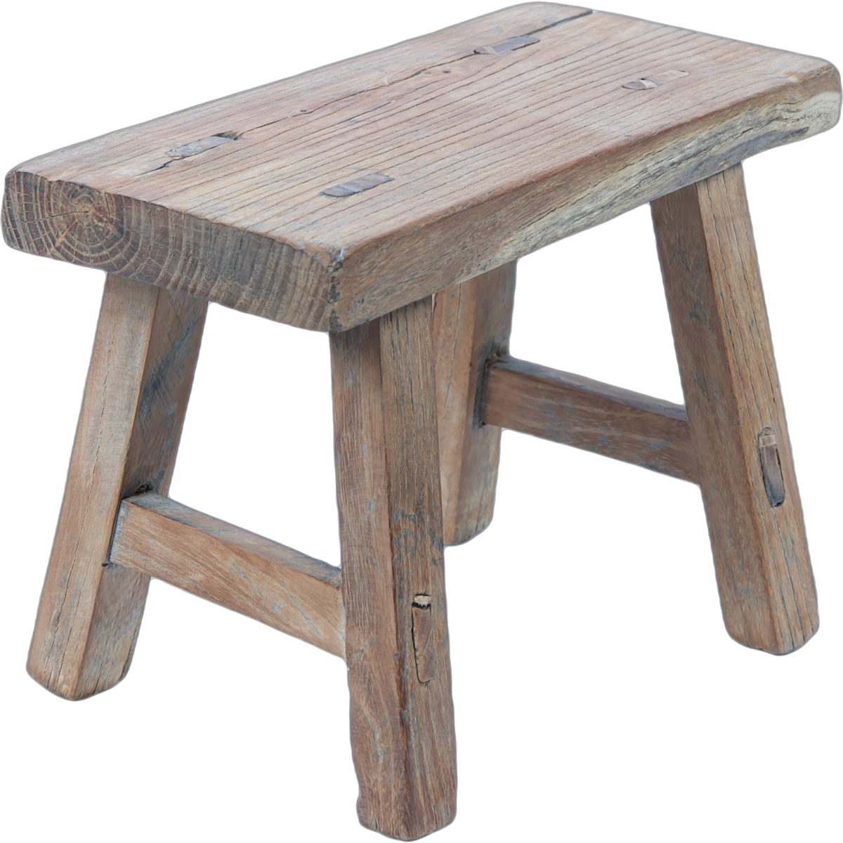 Nuo - Mini tabouret ancien en orme n°9