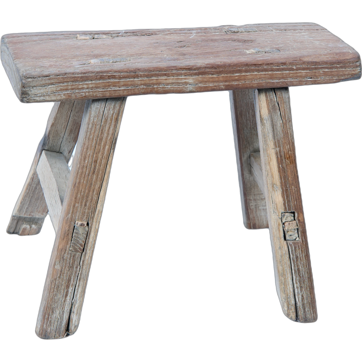 Nuo - Mini tabouret ancien en orme n°12
