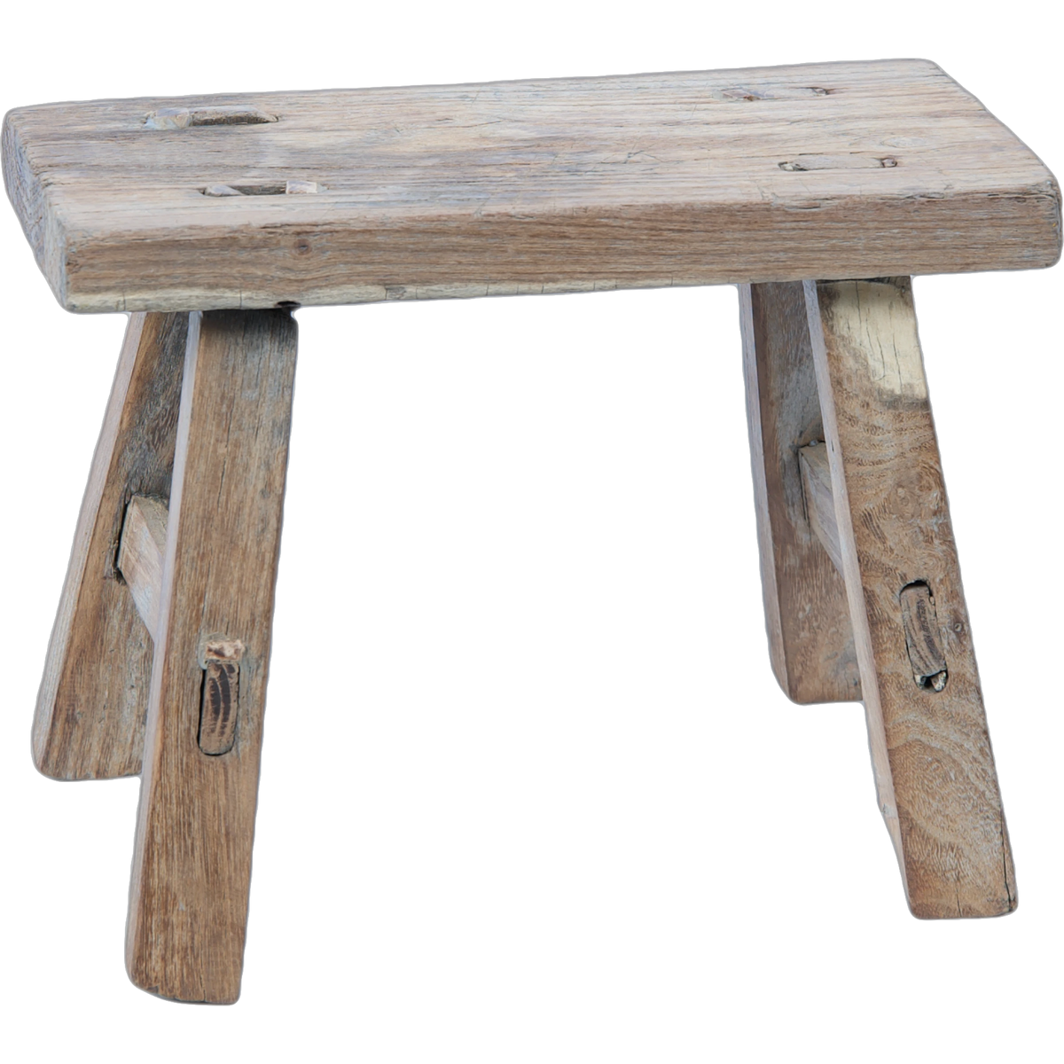 Nuo - Mini tabouret ancien en orme n°18