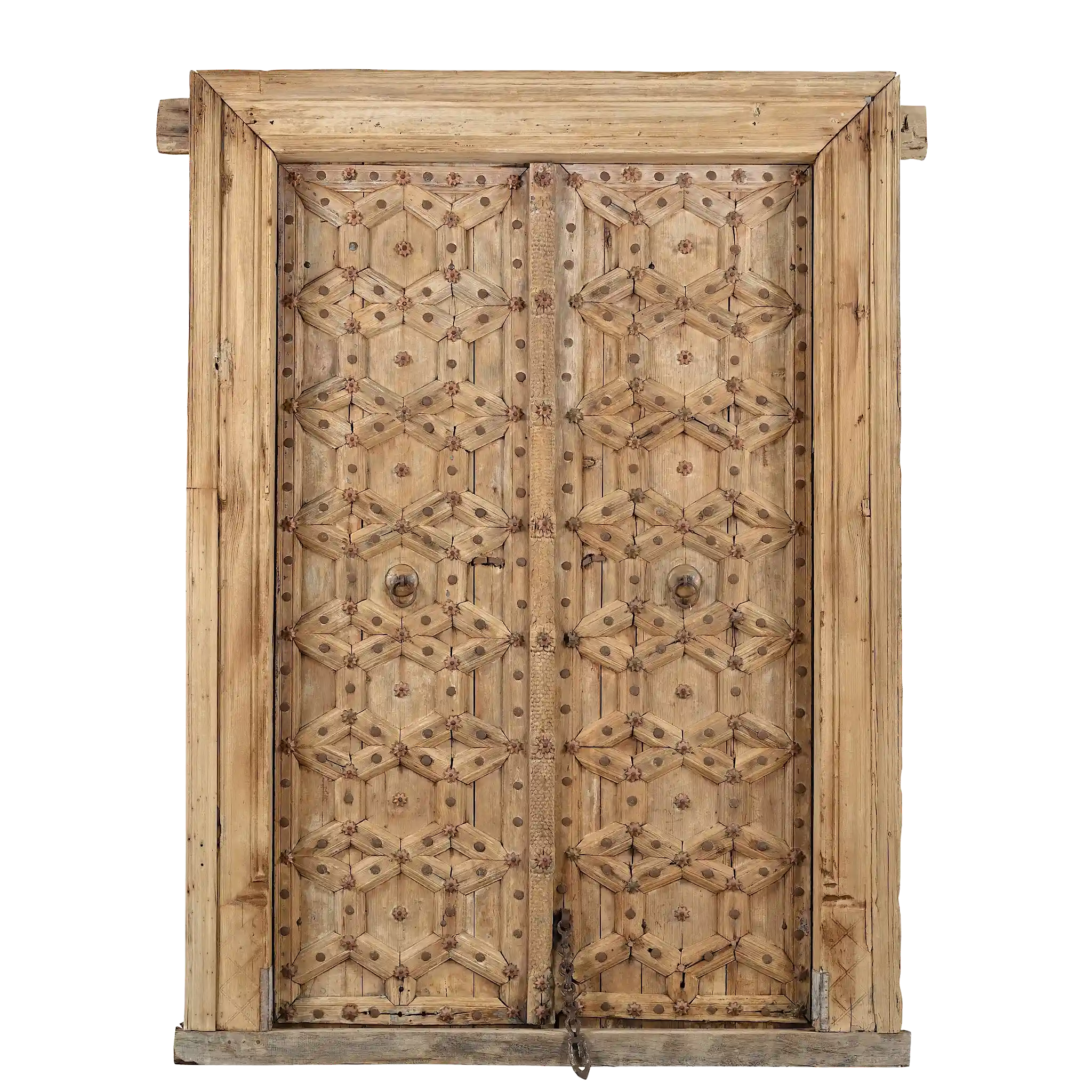 Moga - Ancienne porte indienne en bois massif