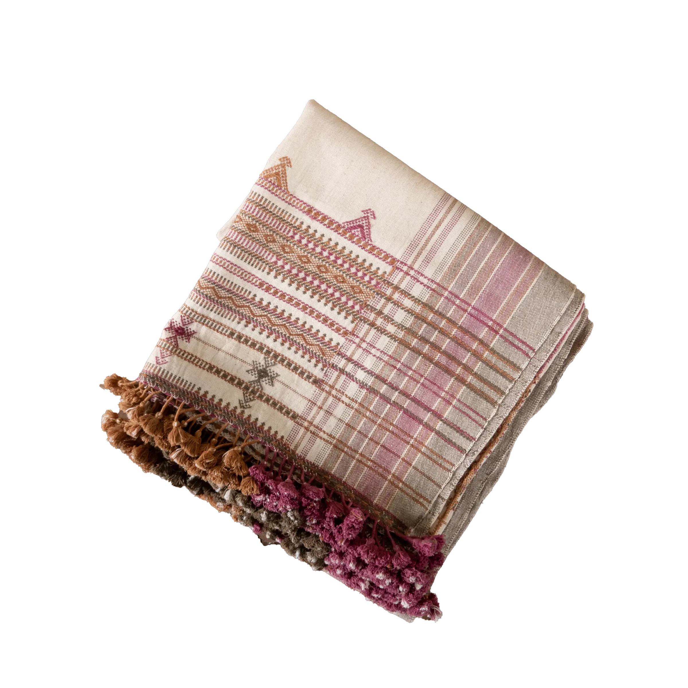 Mankuwa - Plaid en coton organique tissé à la main