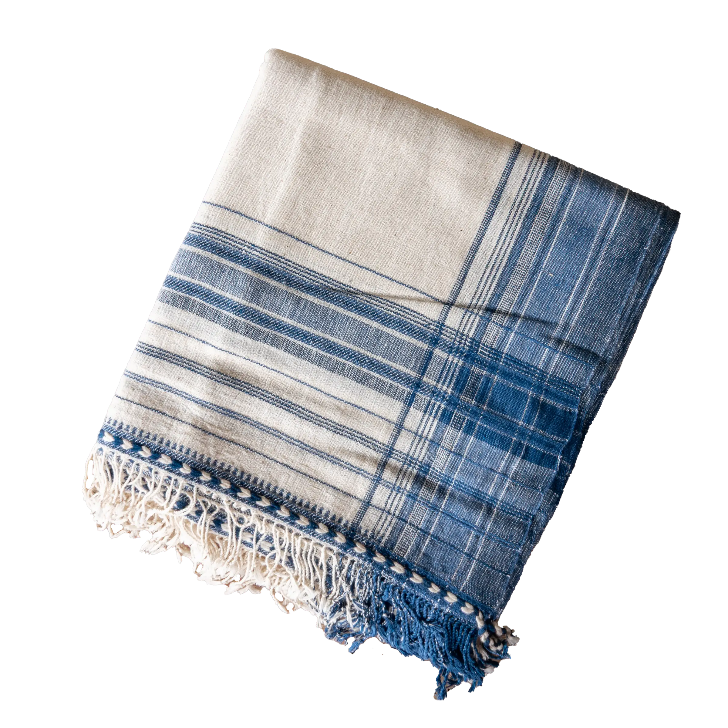 Kabari - Plaid en coton organique tissé à la main