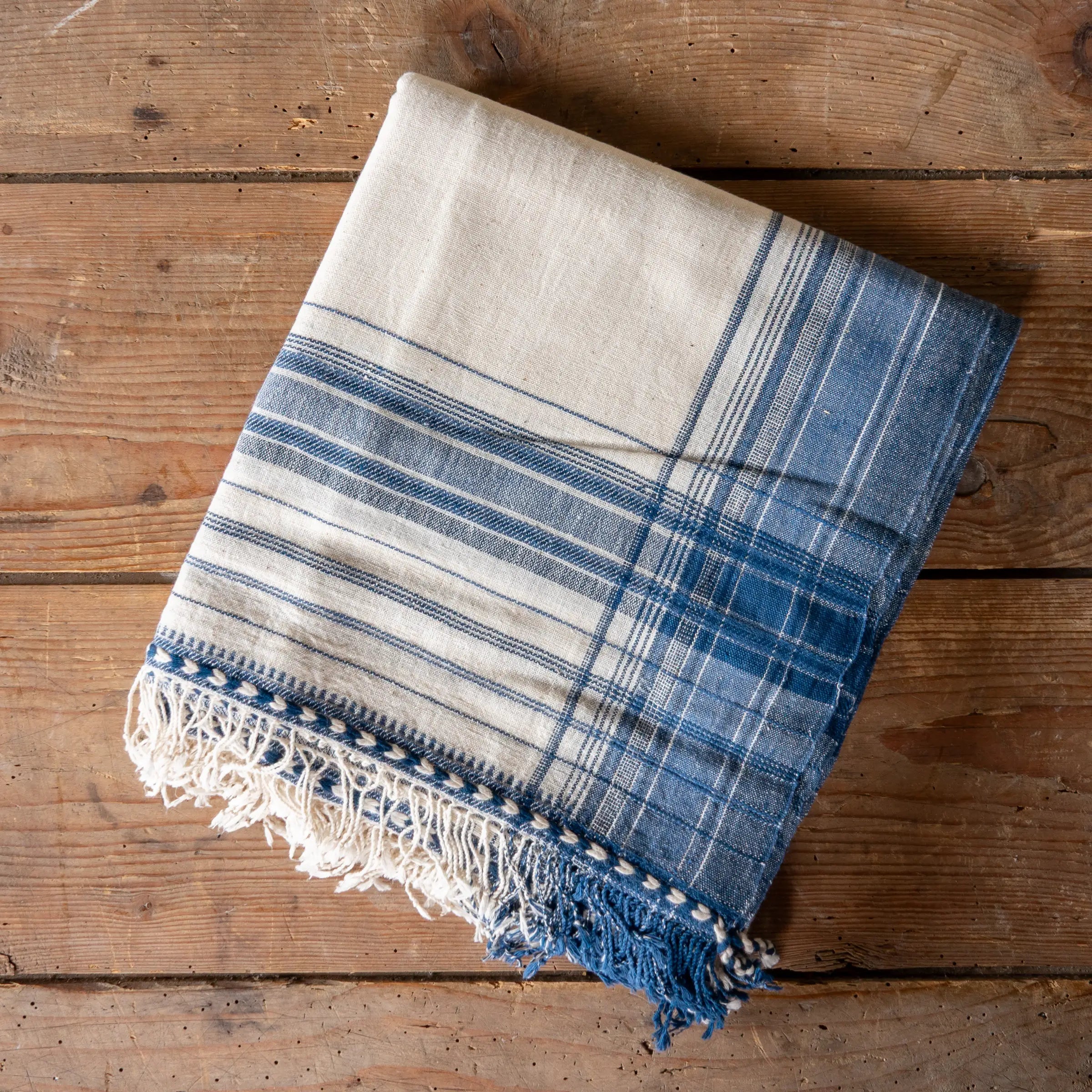 Kabari - Plaid en coton organique tissé à la main