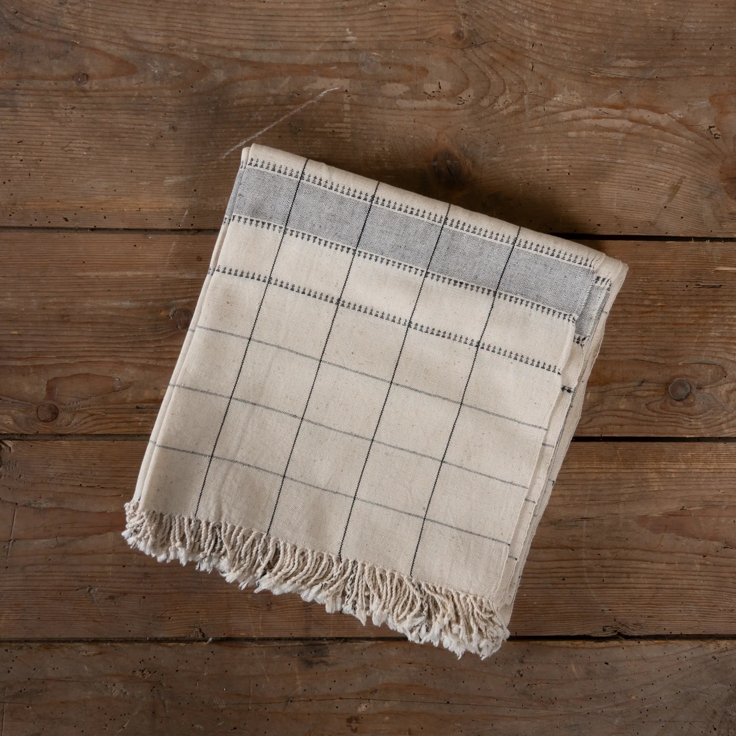 Gabaruna - Plaid en coton organique tissé à la main